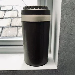 The food flask Brett used to carry 35 rolls of film around India in 1995