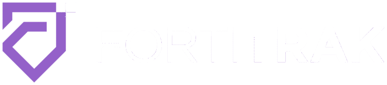 FortiTrak logo with shield icon and stylized text.