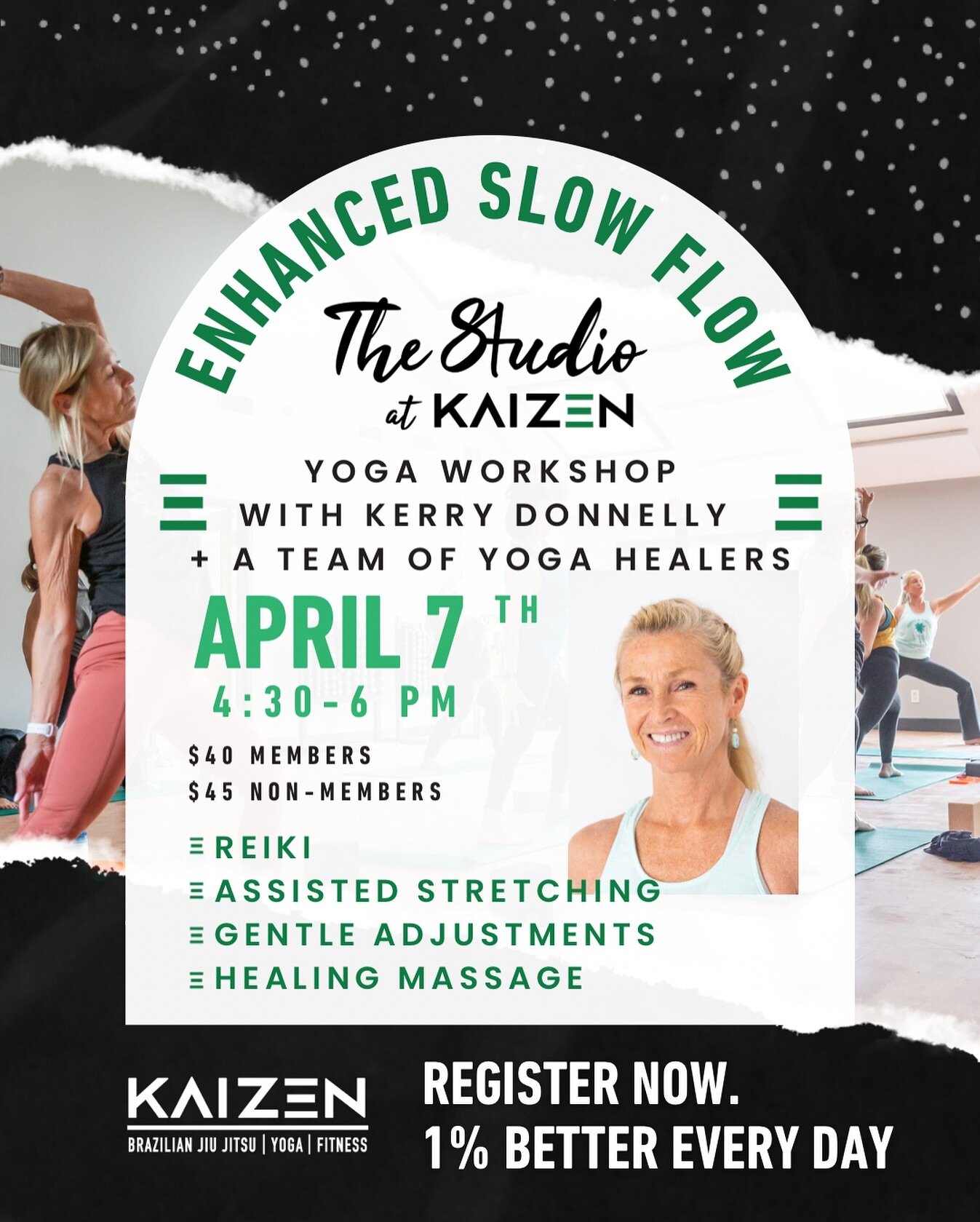 This Sunday! Grab some friends and come enjoy the splendor of a healing yoga workshop! Enjoy adjustments, reiki, and movement designed to heal and refresh! Sign up using link in bio!

#kaizen #kaizennorwell #discoveryouredge #onepercentbettereveryday