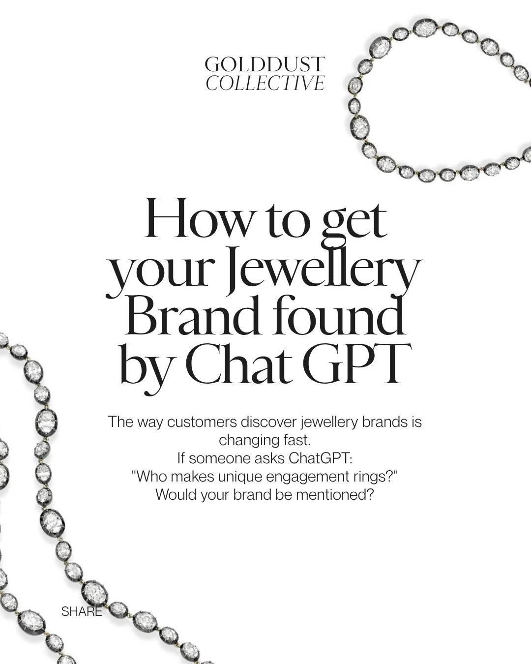 Ah, ChatGPT. Love it or hate it, more and more customers are using it as a search engine to find engagement ring designers, independent jewellers, and cool new brands. Which means jewellers (including myself) are getting found in AI search results mo