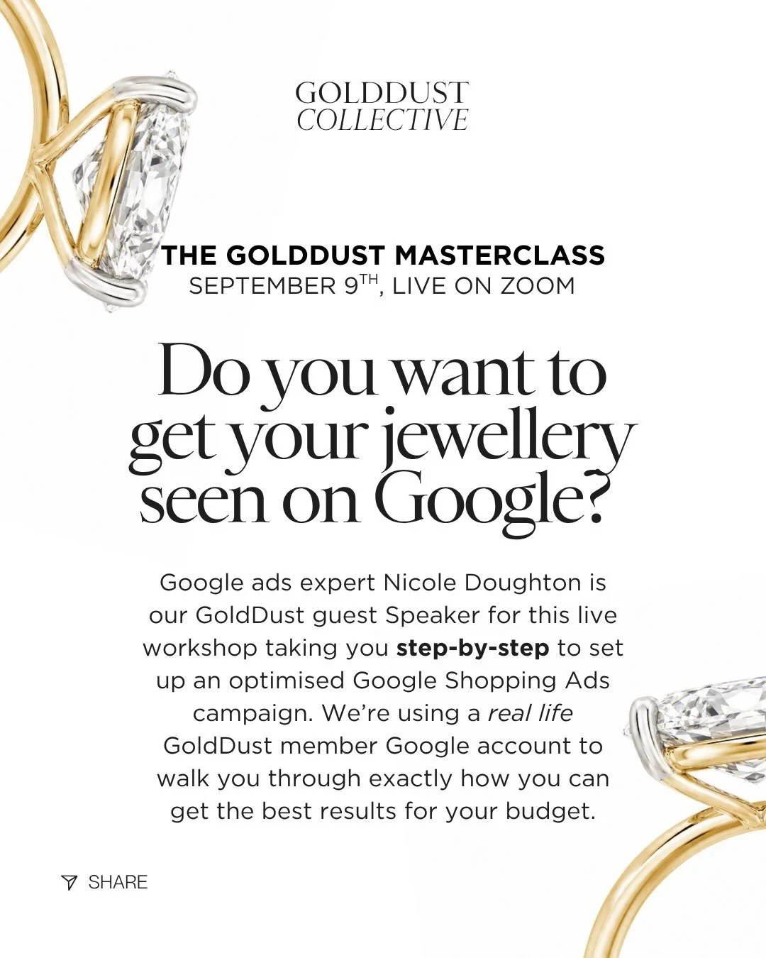 I recently spoke to a jeweller who has ditched instagram completely when promoting her jewellery business. No posting, no stressing about the algorithm etc, and instead she now just spends a set amount of money on Google ads. Interesting. 

Whilst I 