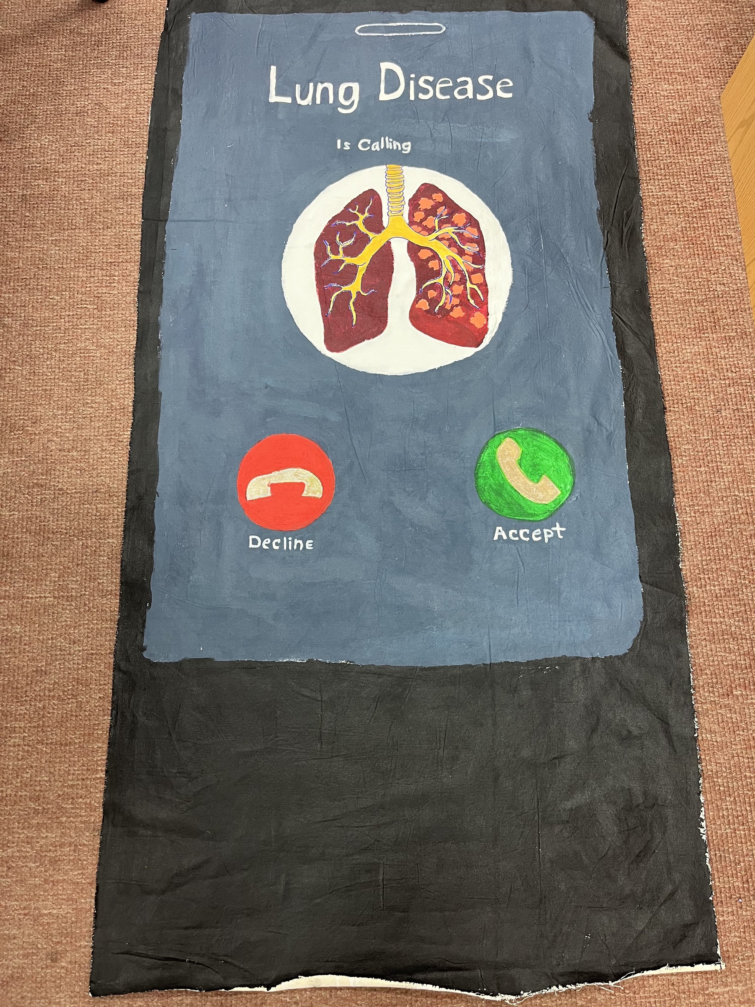 "Lung Disease is Calling," by Fitchburg Afterschool Program was one of three murals displayed at Memorial Middle School.