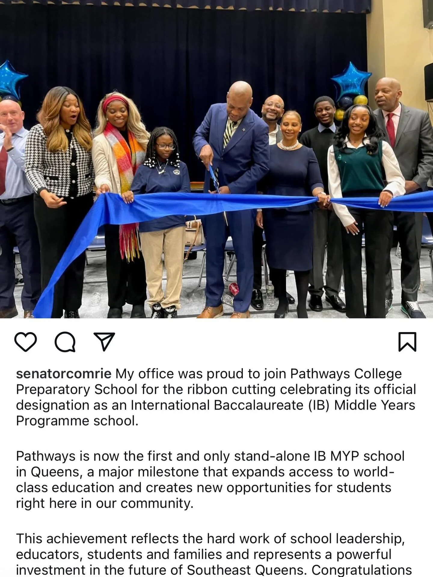 Congratulations to Dr. Hasley and the teachers, students and parents of Pathways College Prep  HS for being the only middle school in Queens to be given the illustrators designation of being an international Baccalaureate (iB) School. @nycspeakeradam