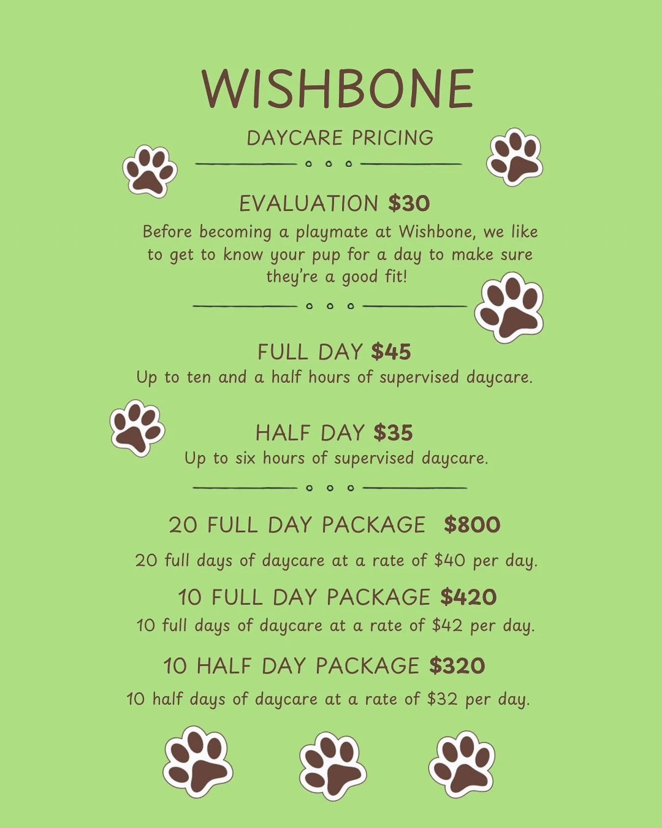 Book online at wishbonedogs.com or call us at 509-240-3390 🤩🤩🤩