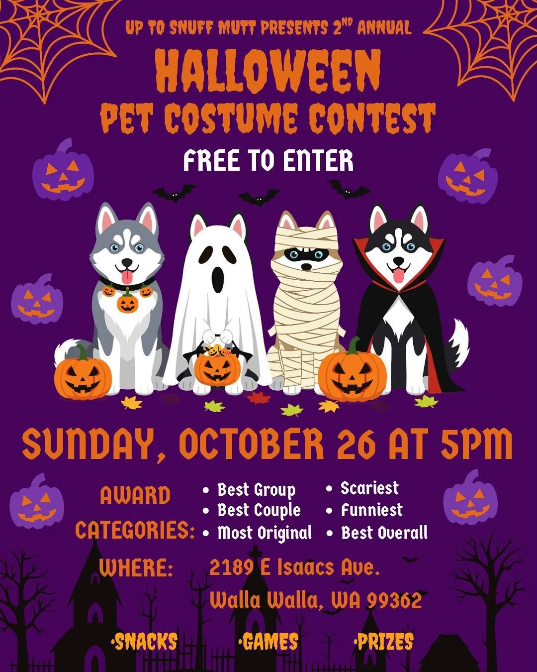 Who&rsquo;s ready for a spook-tacular time? Join us on Sunday, October 26 at 5pm for @uptosnuffmutt&rsquo;s 2nd annual pet Halloween costume contest! 👻🎃🐶

Head to the wishbone building for this FREE event! All you have to do is bring your pet and 