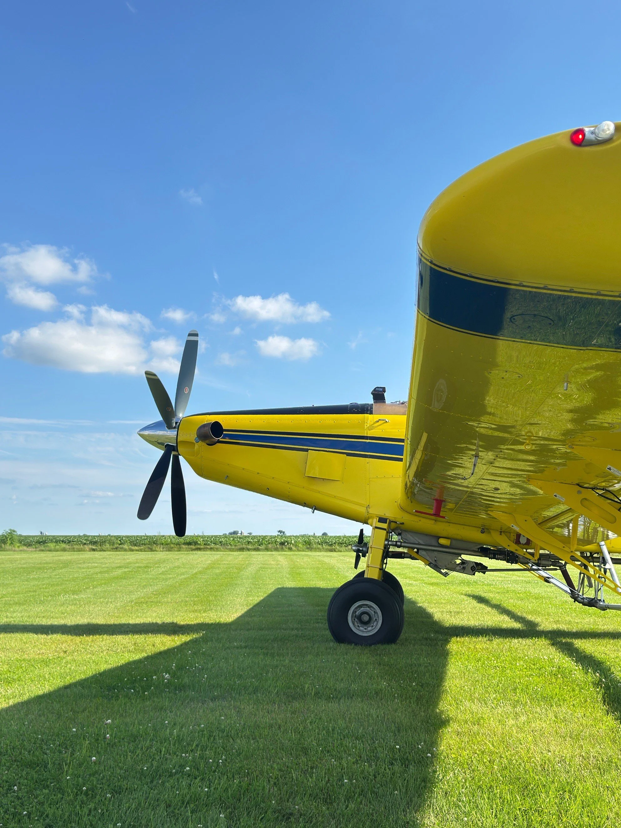Aerial view of cropland adopting regenerative practices