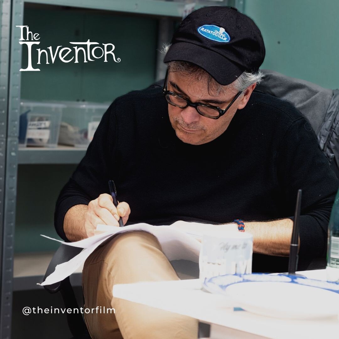 Writer / director @capobianco_jim adjusting a shot with a storyboard sketch. Jim would constantly adjust shots so that the film would not only get better but would also ensure it finished on time.
.
.
.
.
#theinventorfilm #StopMotion #Animation #Film