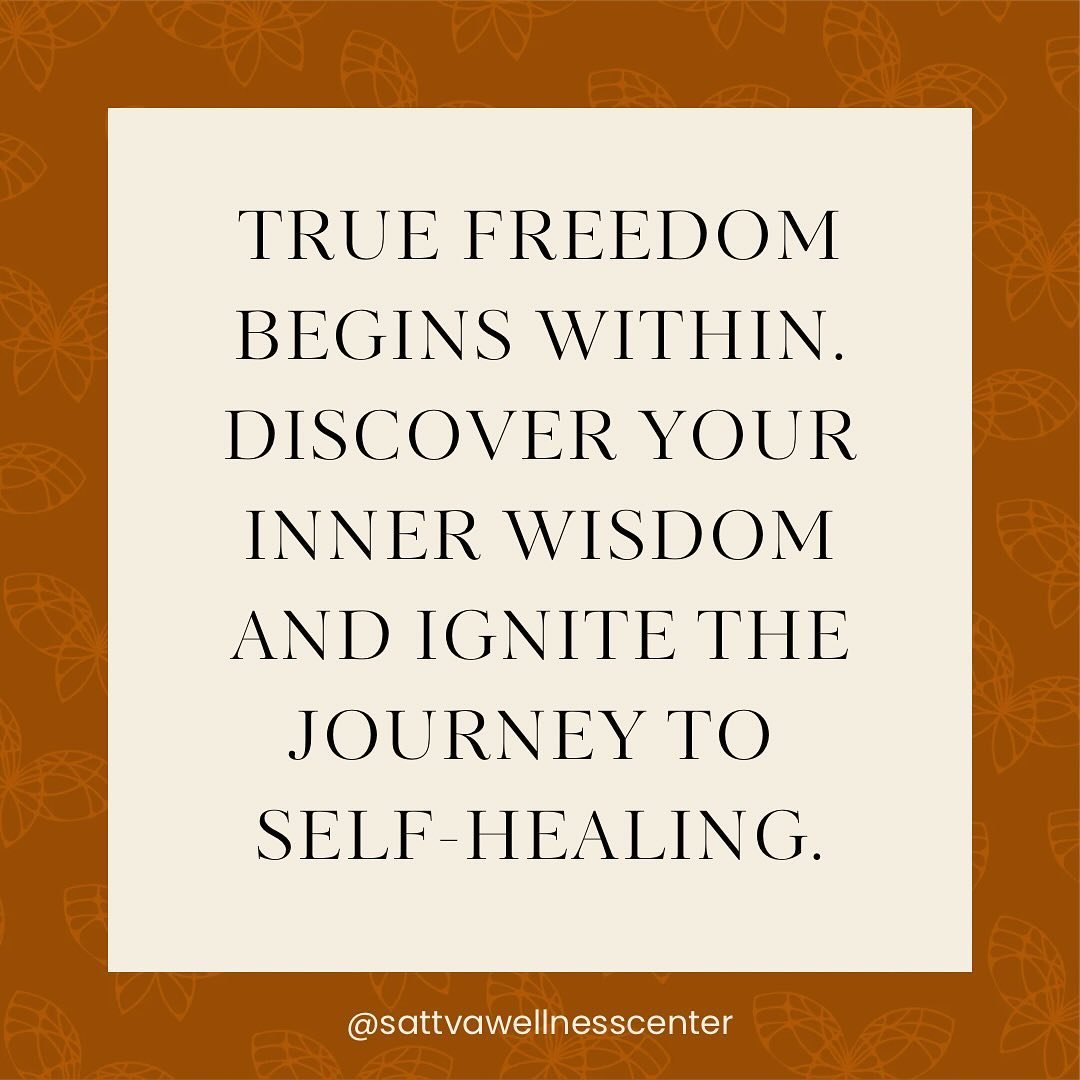 In a world filled with constant noise and distractions, it&rsquo;s easy to look outside ourselves for answers, validation, and direction. But the true essence of freedom and healing lies within each of us. 🌟

At Sattva Wellness, we believe in guidin