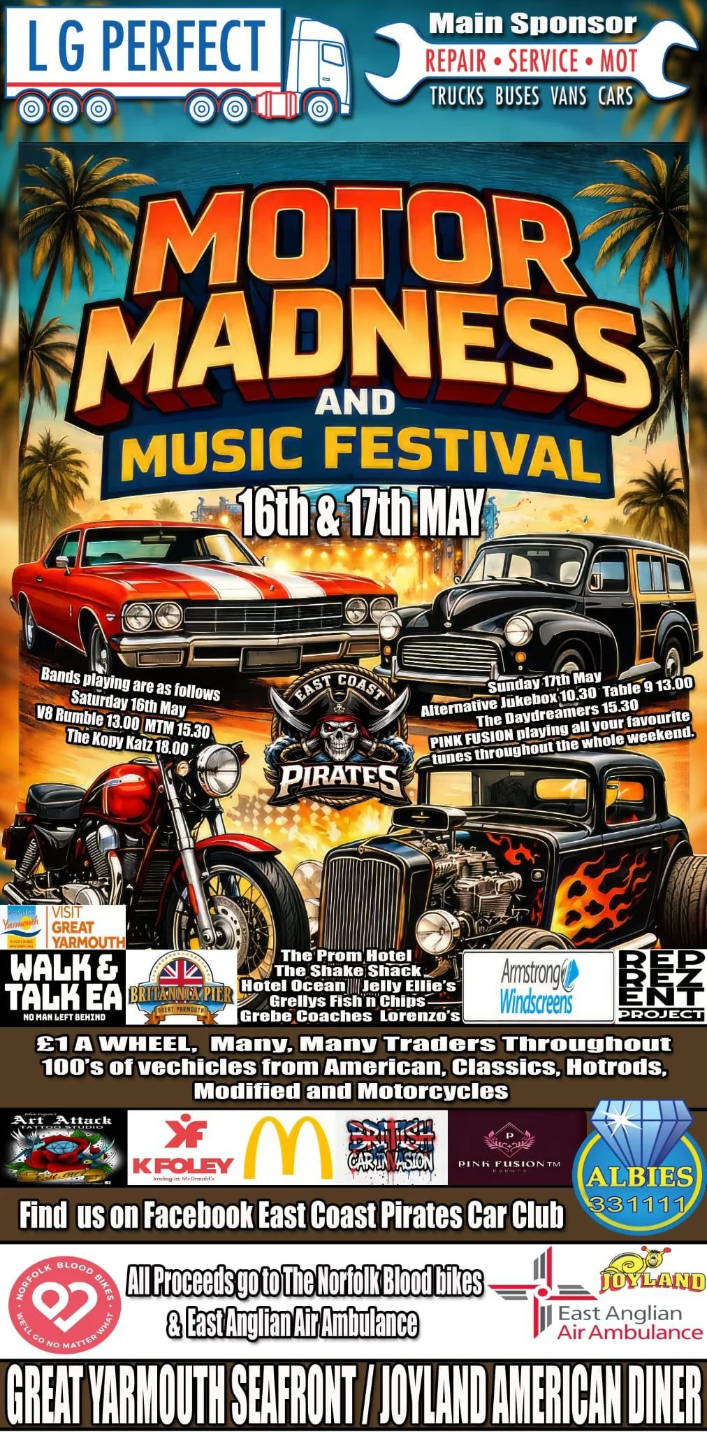 Motor Madness and Music Festival Returns to Great Yarmouth This May