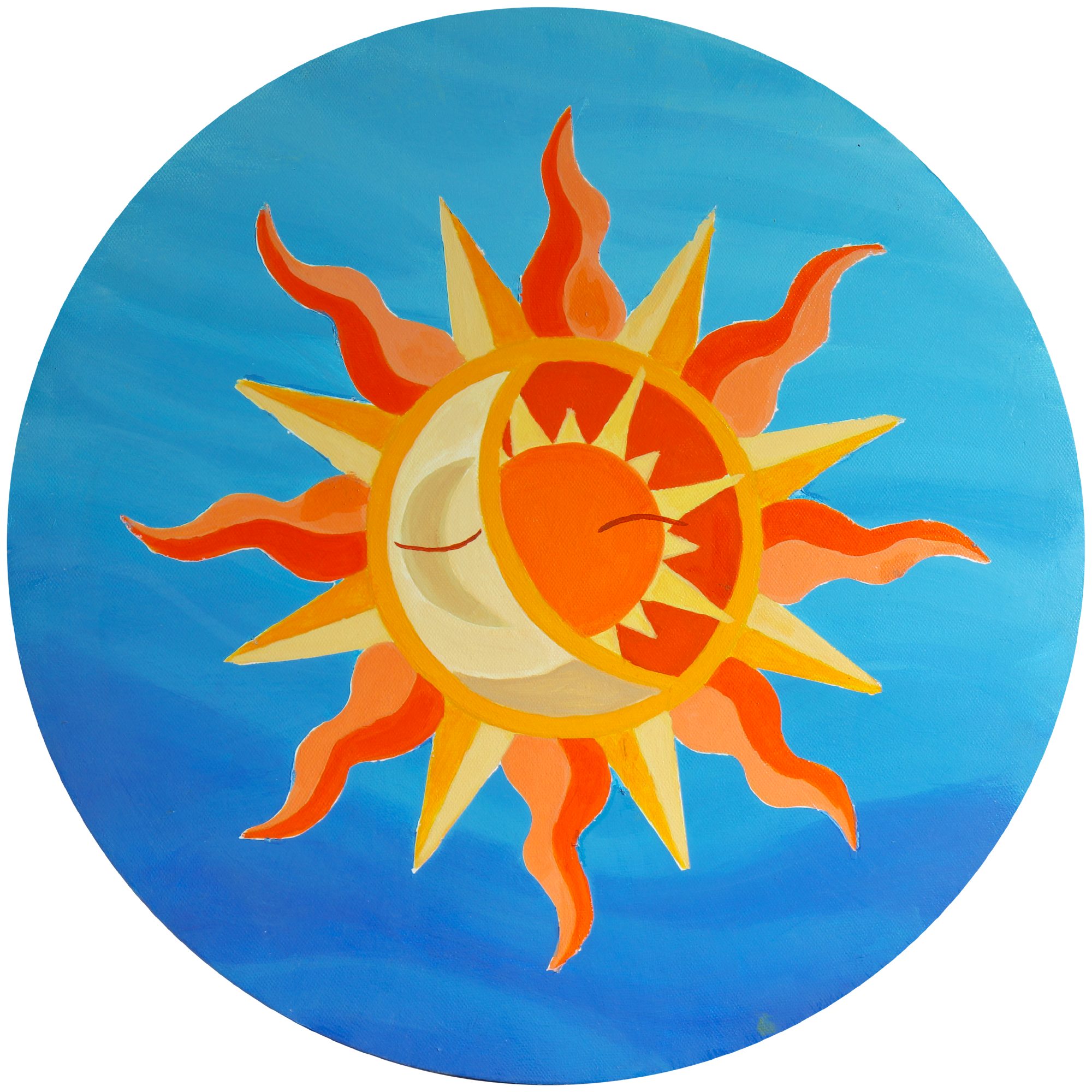 Sun/Beginning, acrylic 16x16