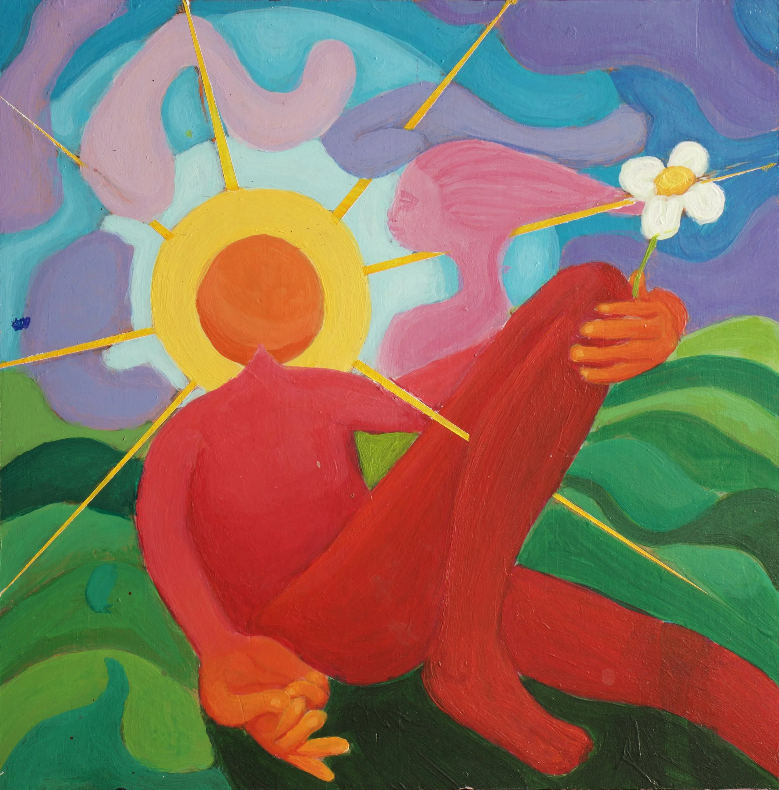 Human Landscape 1, acrylic 8x8