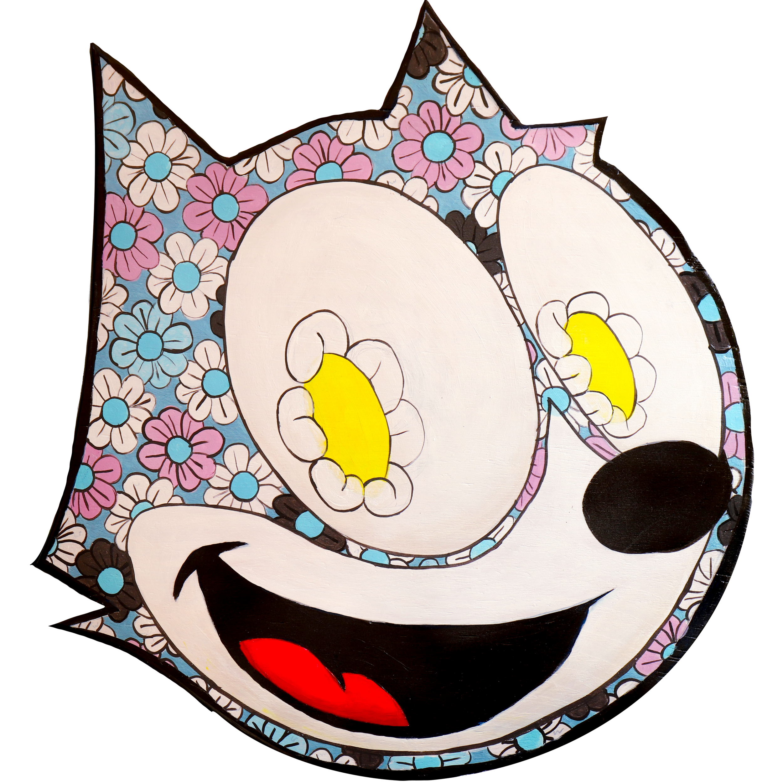 Felix, acrylic on wood cutout 42x42in