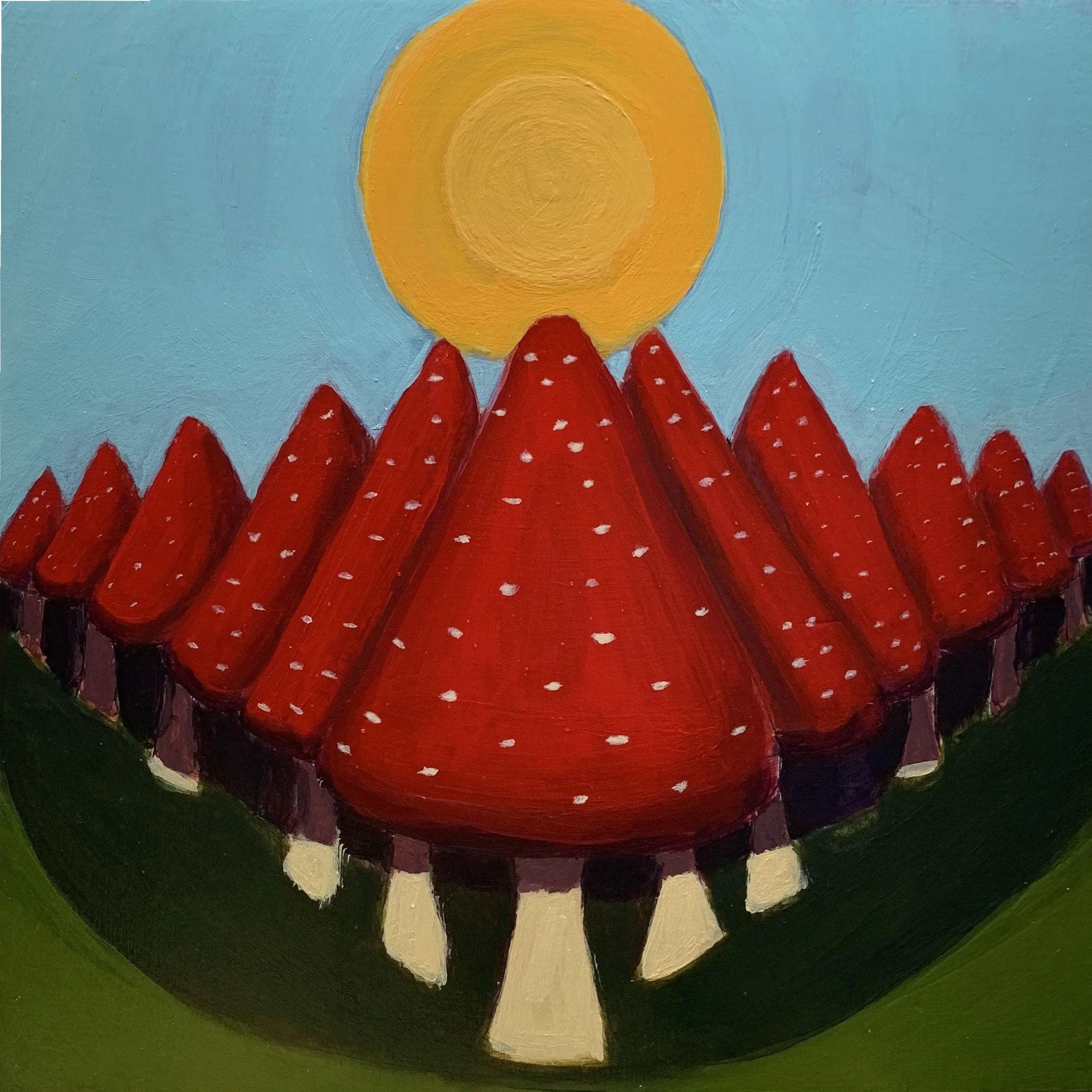 Shrooms, acrylic 8x8