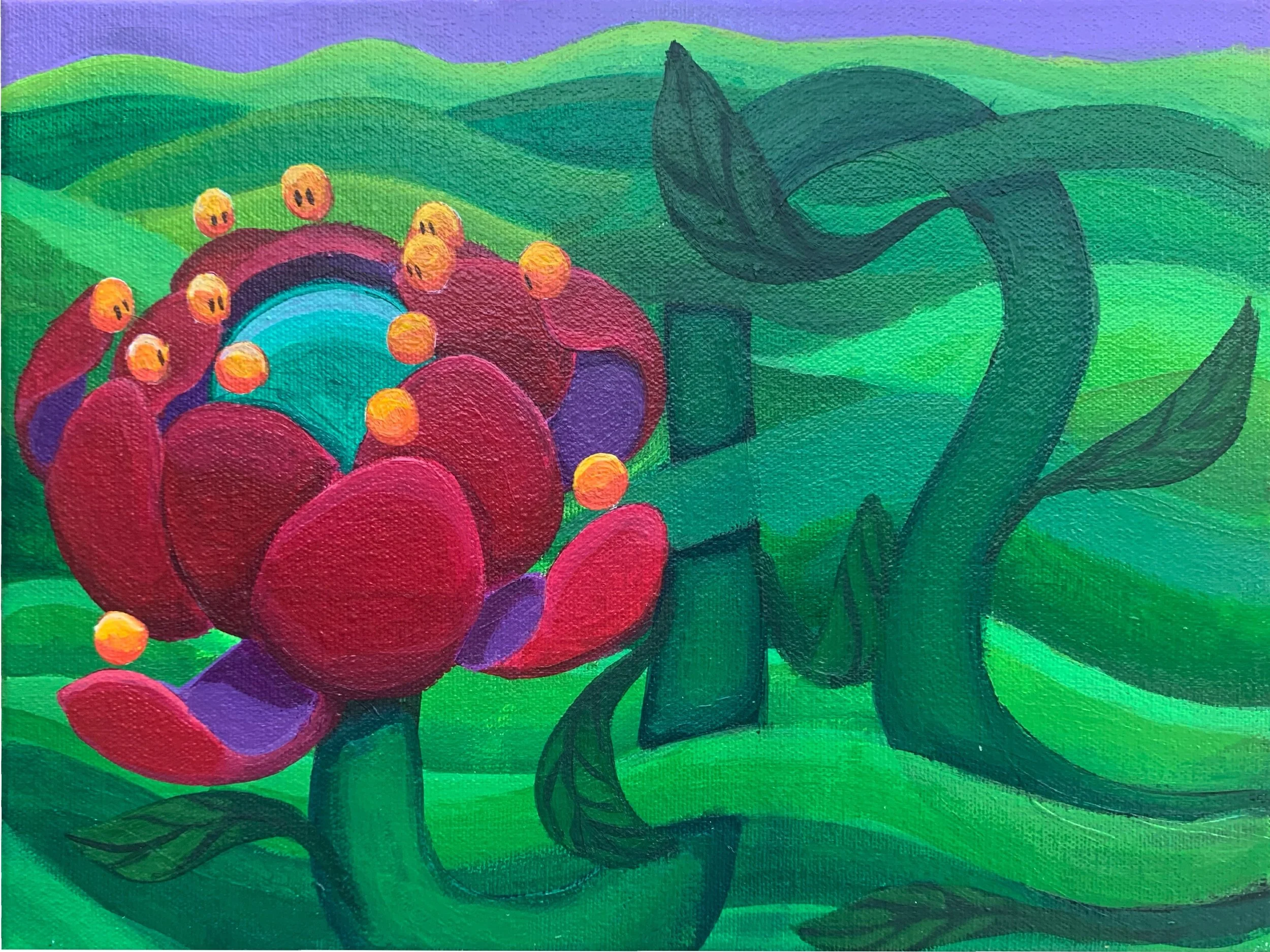 Abloom, acrylic 12x9