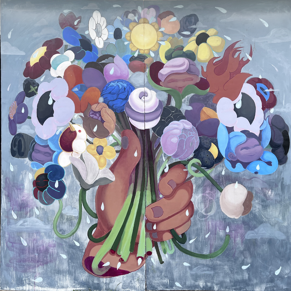 Flowers for Kokomo, acrylic 96x96