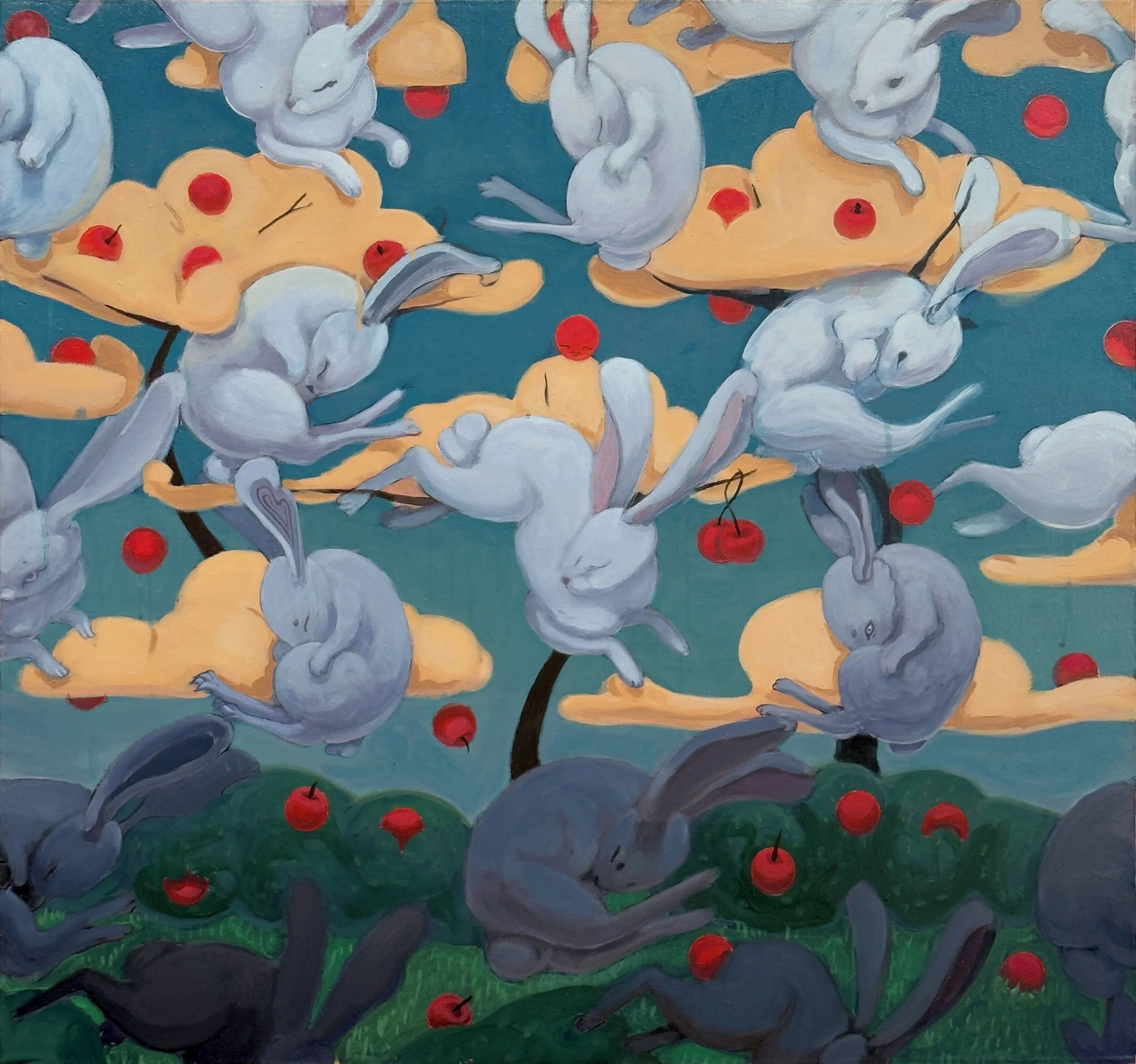 A Soft Summer Crescendo, acrylic on canvas, 32x30