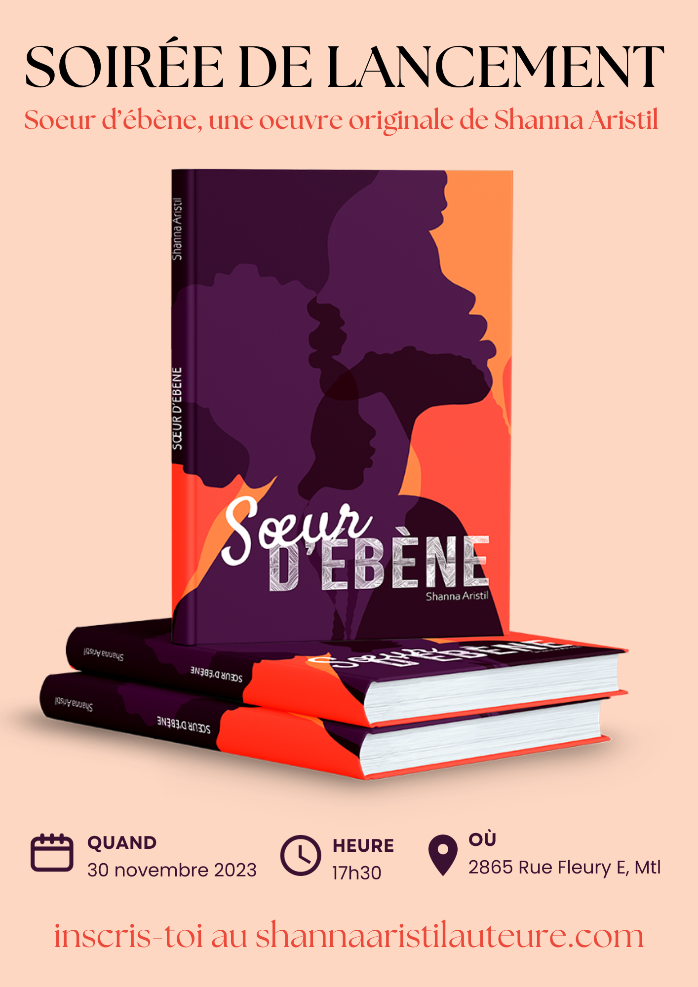 Soirée de lancement : SOEUR D’ÉBÈNE