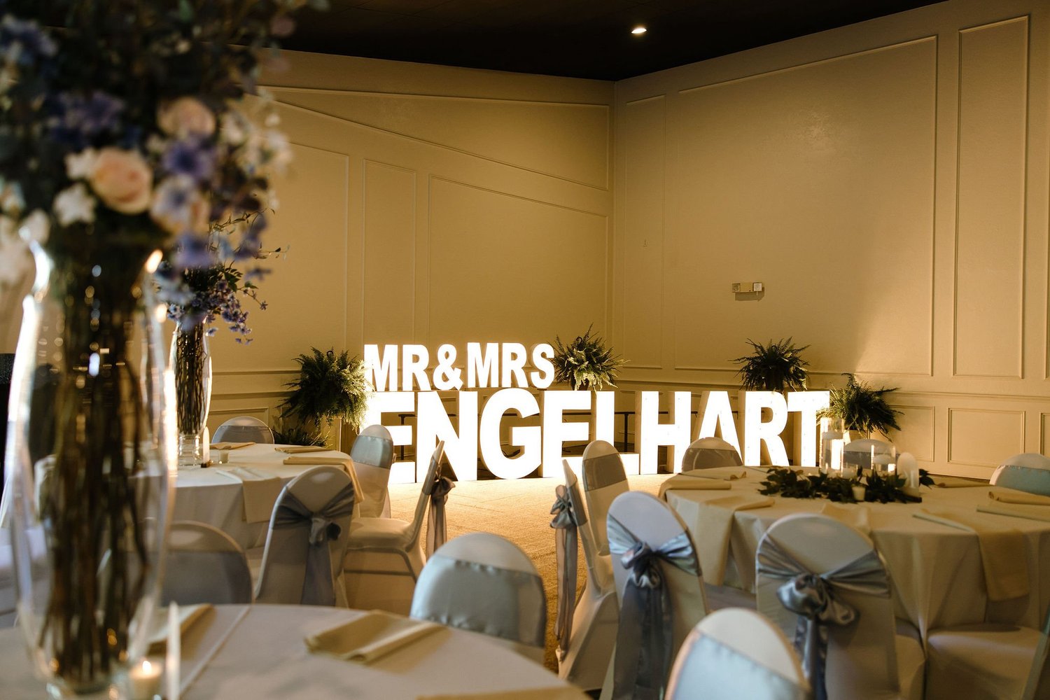 The Gallery set for dinner at Holland Gardens