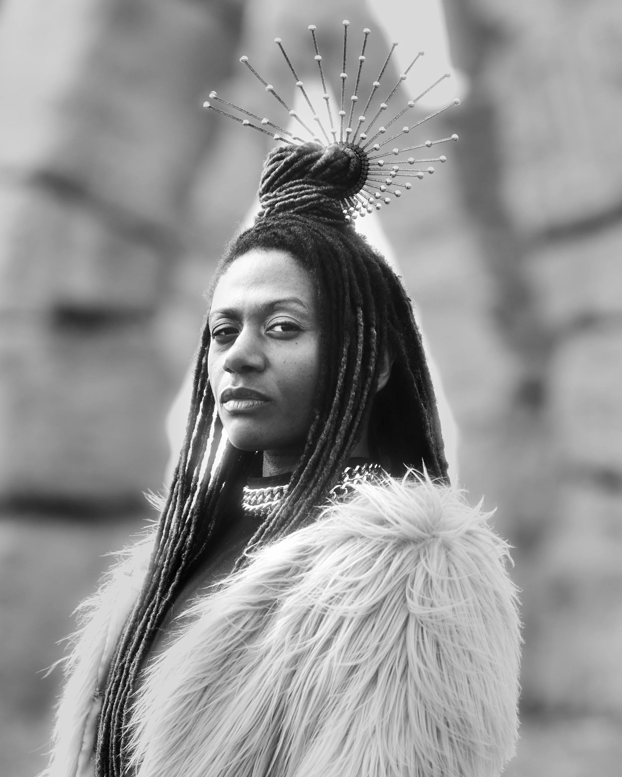 Afronauts portrait from Echoes of Resilience series featured in MARTA Artbound public art program in Atlanta.