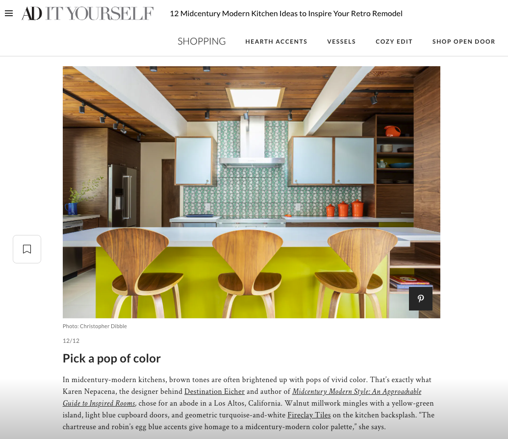 Architectural Digest: 12 Midcentury Modern Kitchen Ideas to Inspire Your Retro Remodel