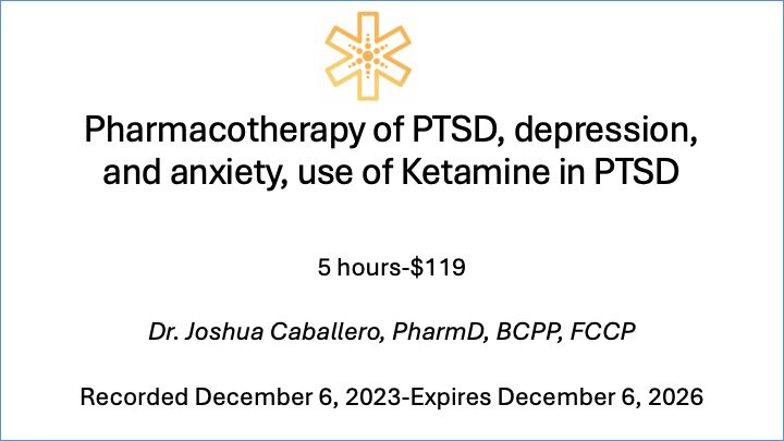 2023-12-06-Pharmacotherapy of PTSD, depression, and anxiety, use of Ketamine in PTSD