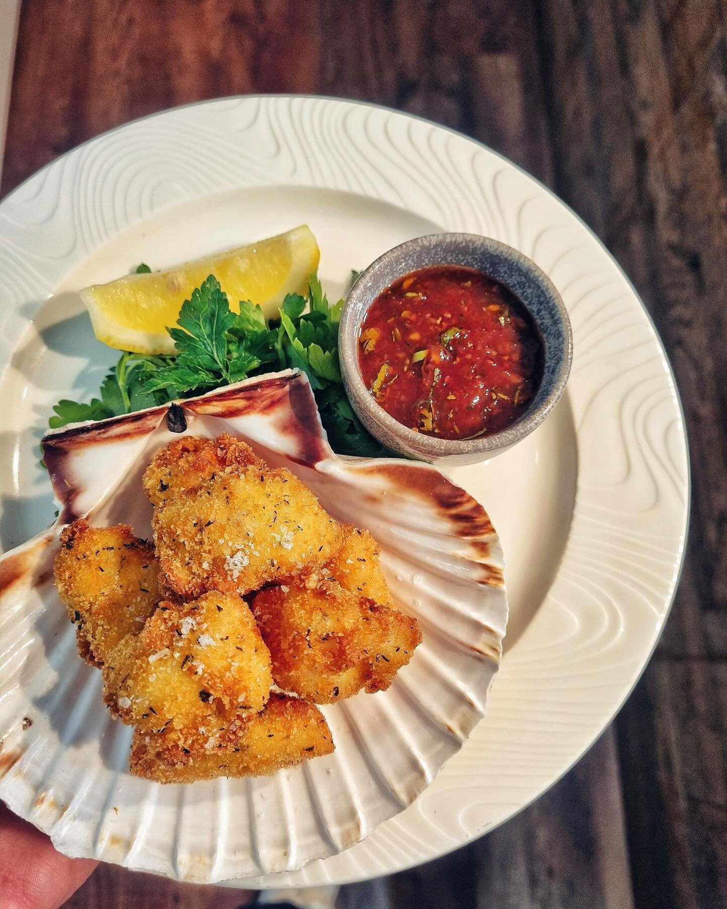 One of the joys of a daily changing menu informed by the freshest catch at the south coast markets, is that you never know exactly what you&rsquo;re gonna get!

Like these monkfish scampi in a lemon &amp; thyme crumb with sweet chilli jam that snuck 