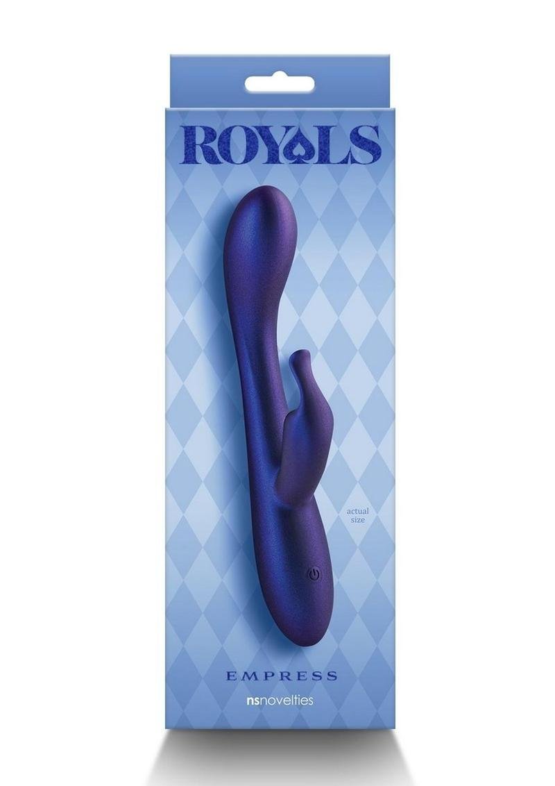 Royals Empress Rechargeable Silicone Rabbit Vibrator - Blue.jpg