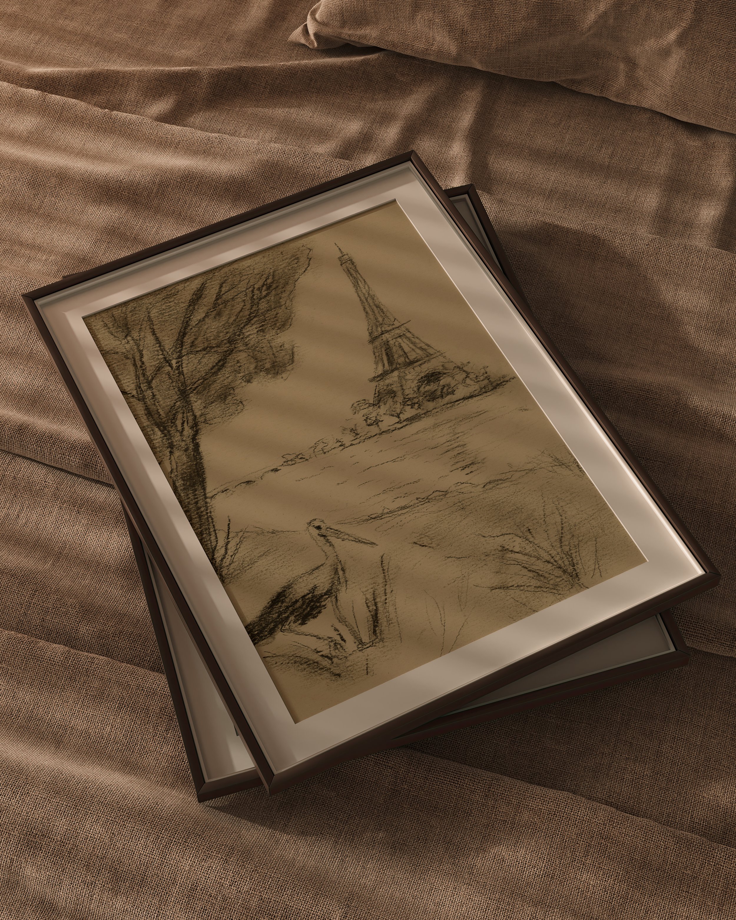 Moody sketch of paris in simple frame.jpg