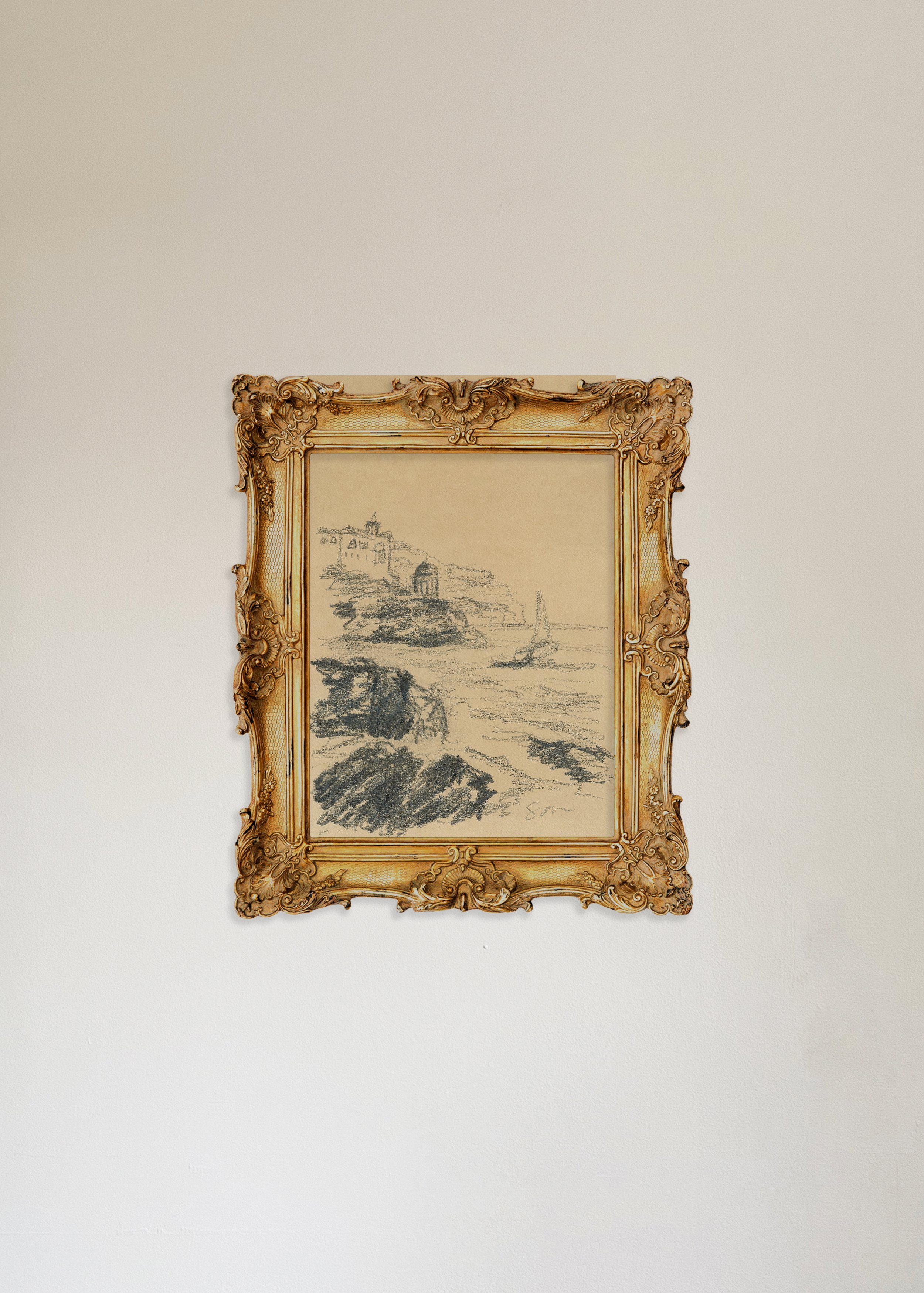 amalfi zeichnung - ornate gold fram.jpg