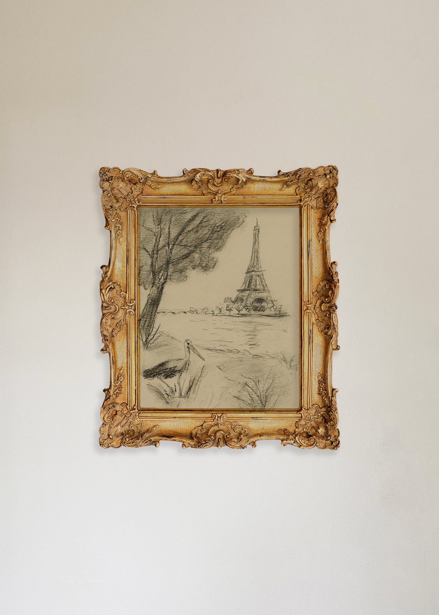 paris sketch in vintage frame.jpg