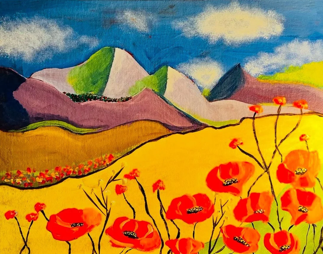 Poppies 20 x 16 acrylic on canvas