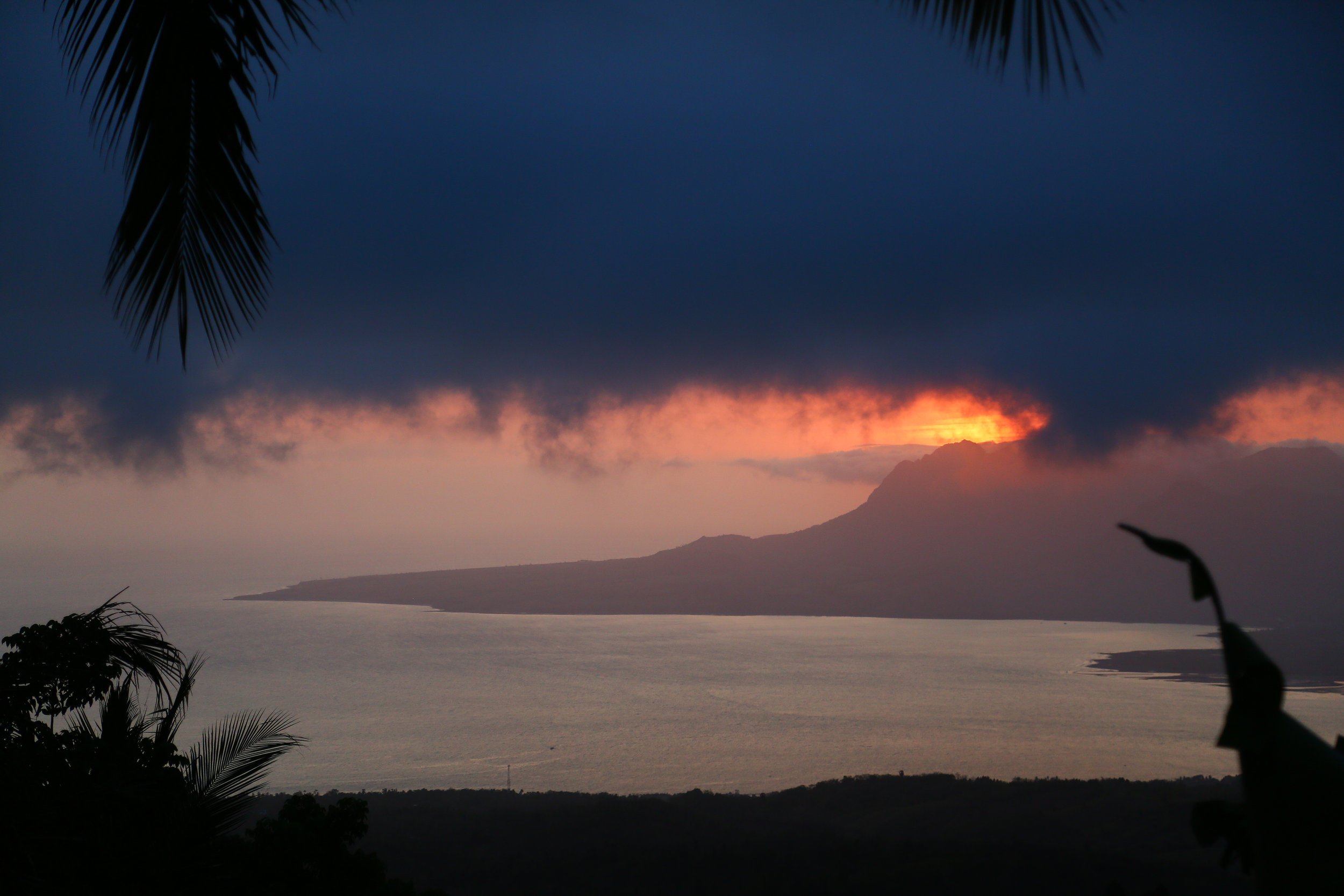 Sunset on the side of the road, Flores.