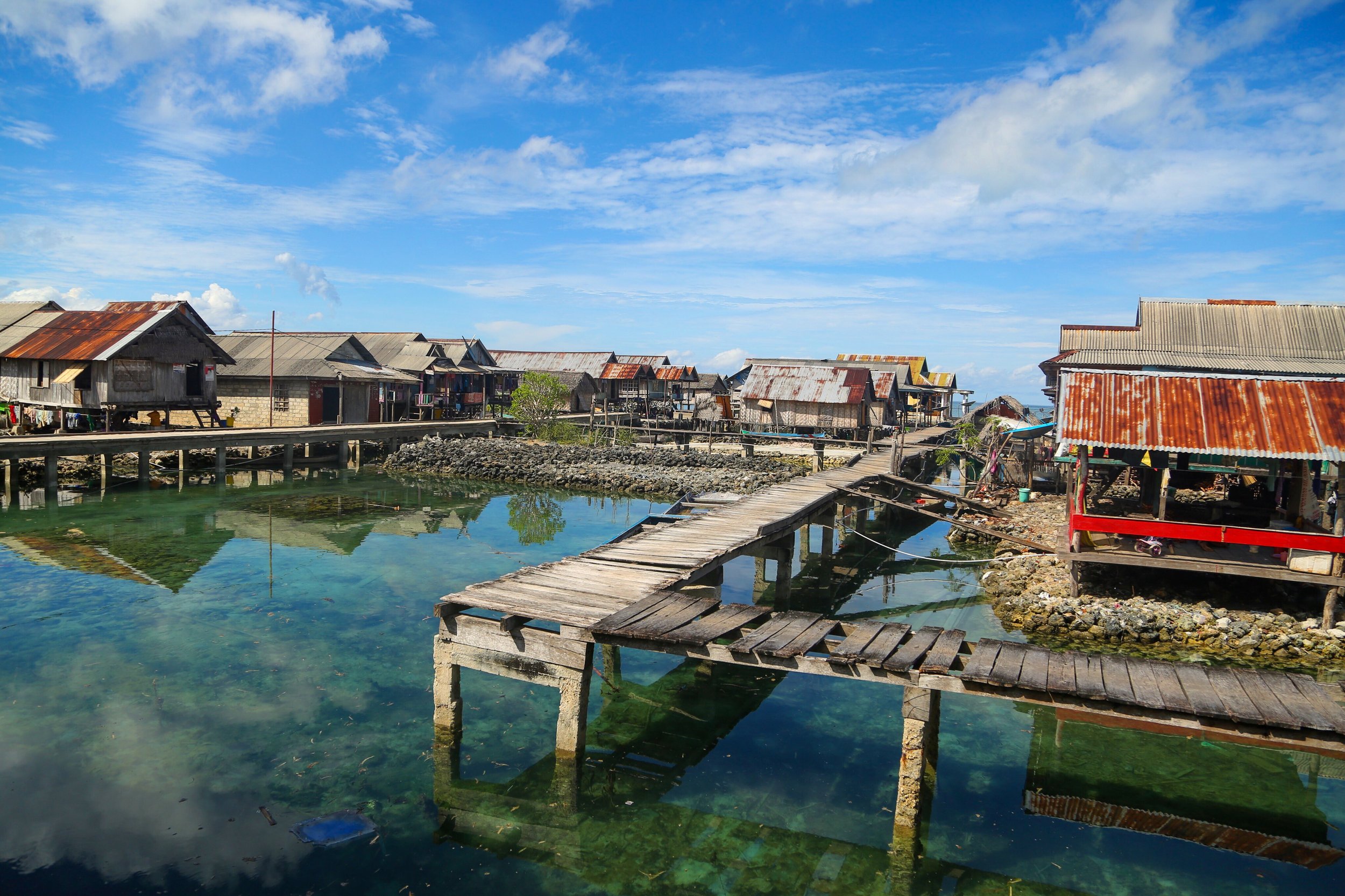 A village built above the sea, Sampela in Wakatobi, Sulawesi.