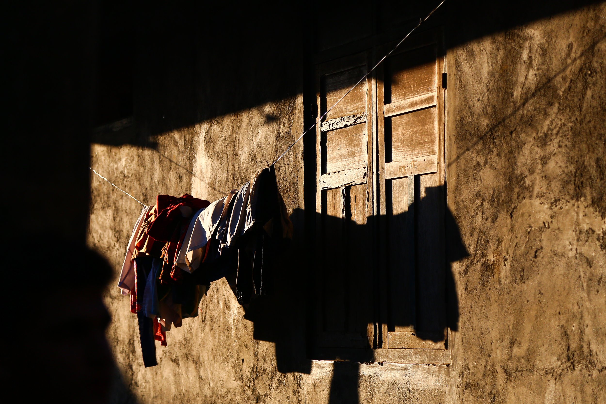 Laundry hanging out to dry in the village of Langa, Flores Island.
