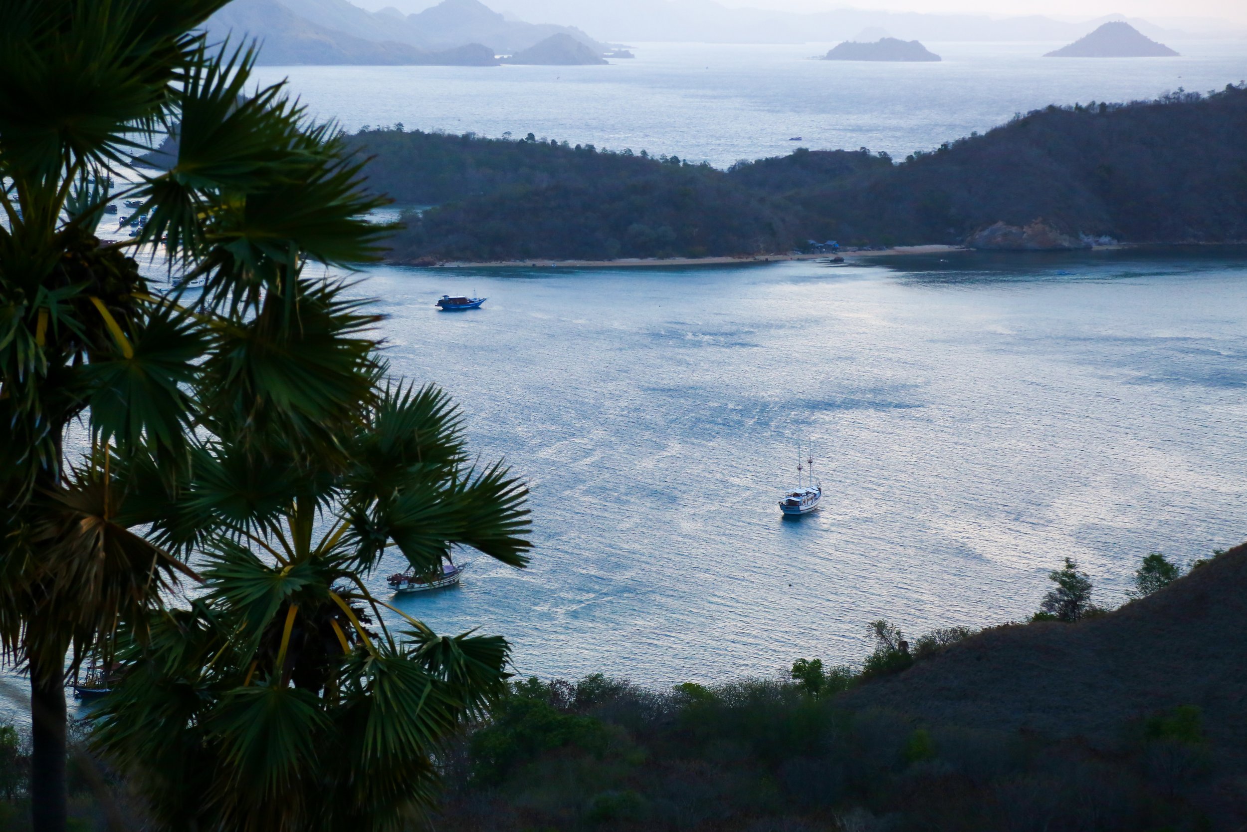 Boats settled in the harbor of Labuan Bajo, Flores.