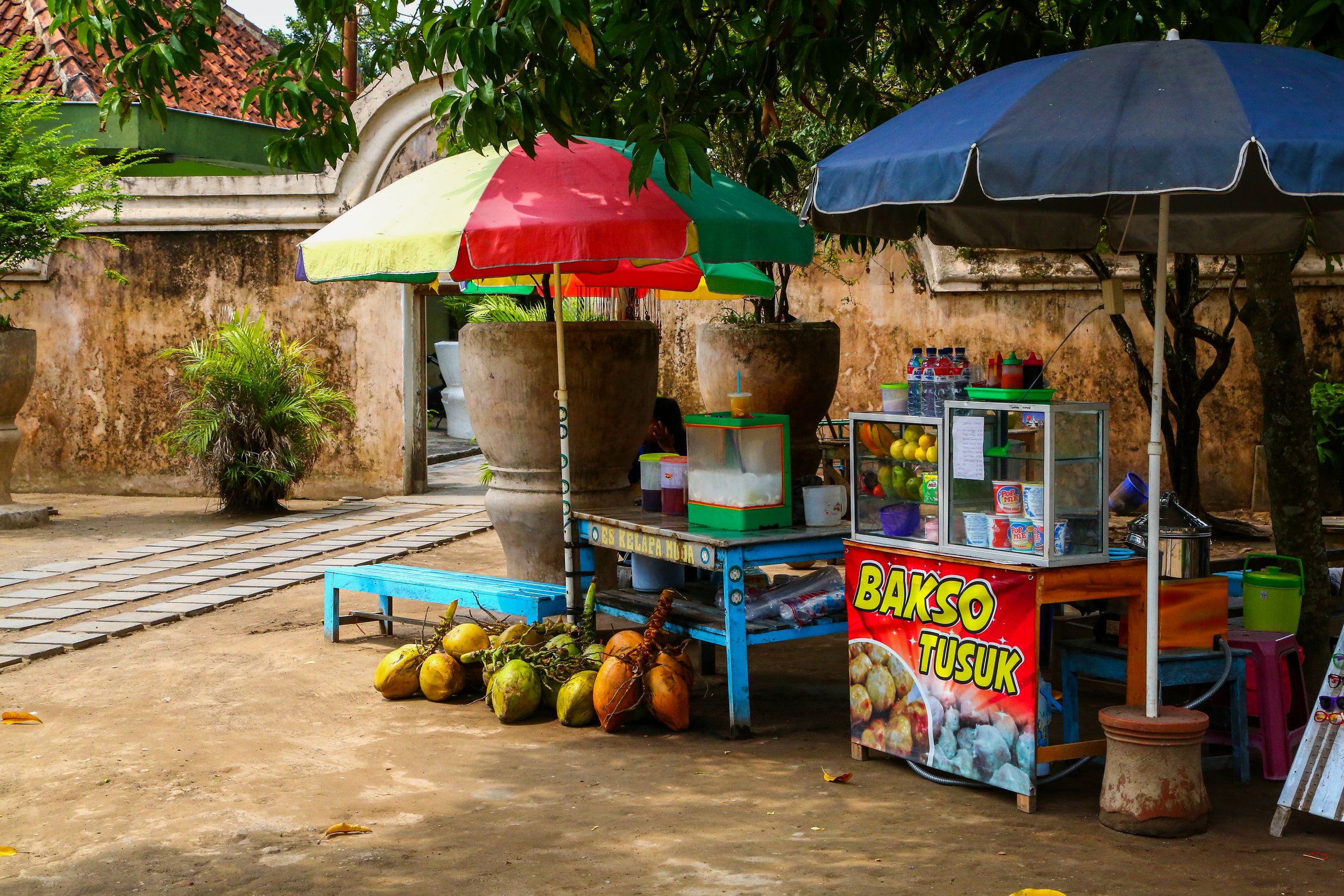 A bakso warung (shop) outside of Taman Sari, Yogyakarta.
