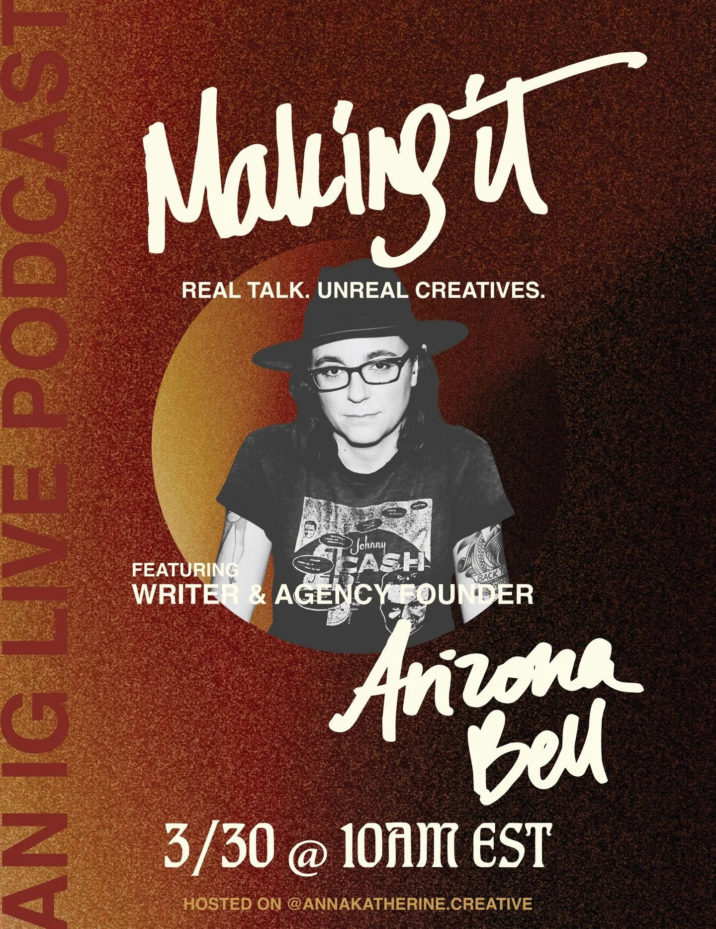 Episode 7 of [Making It] next week will be featuring&nbsp;@_arizonabell of @wearewritegeist 

I met Arizona a few years ago when we worked on her brand and immediately was so impressed by her perspective, craft, and ideas about how art and life inter