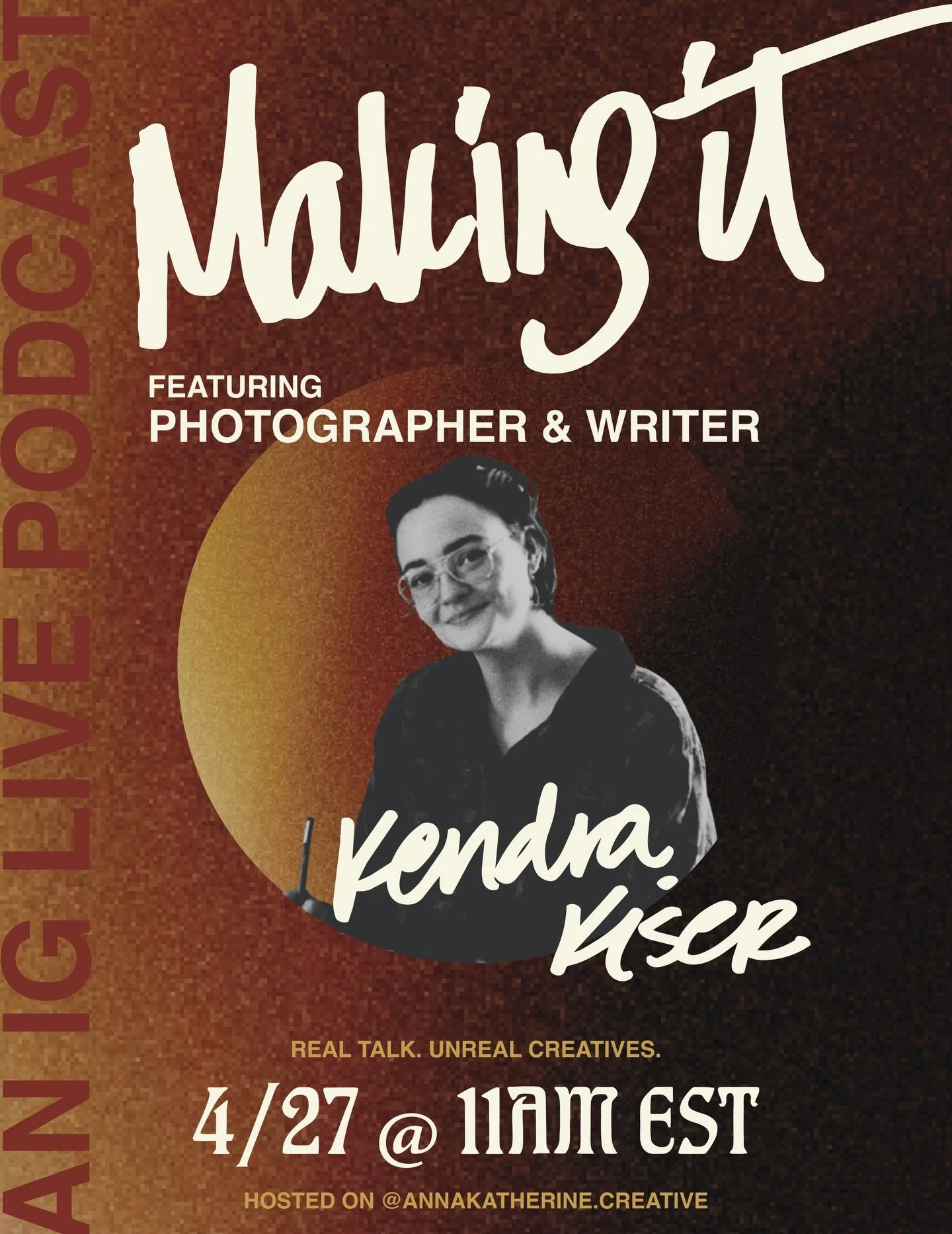 Next week&rsquo;s episode of [Making It] is coming in hot with @kendra__kiser 

Kendra is a photographer, writer and creative. Being outdoors in nature is where she likes to be most &mdash; that or surrounded by her community. She&rsquo;s always look