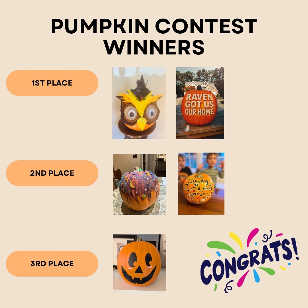 YOU GUYS ARE THE BEST!! 
That&rsquo;s a wrap on our Pumpkin Decorating Contest! 🏆
Congrats to our winners and THANK YOU to everyone who voted and followed &mdash; you made this so much fun! Your support keeps me motivated to keep serving RVA with he