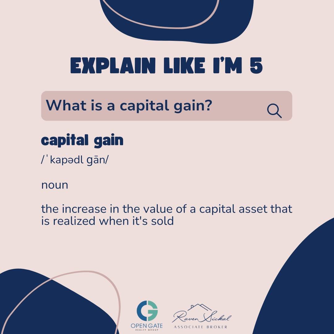 Bought low, sold higher? That extra money has a name - capital gains.
Here&rsquo;s the Explain Like I&rsquo;m 5 version for homeowners in Virginia 🧠🏡

Disclaimer: Always check with a tax pro!
.
.
.
.
.
.
.
#ExplainLikeIm5 #CapitalGains #RealEstateE