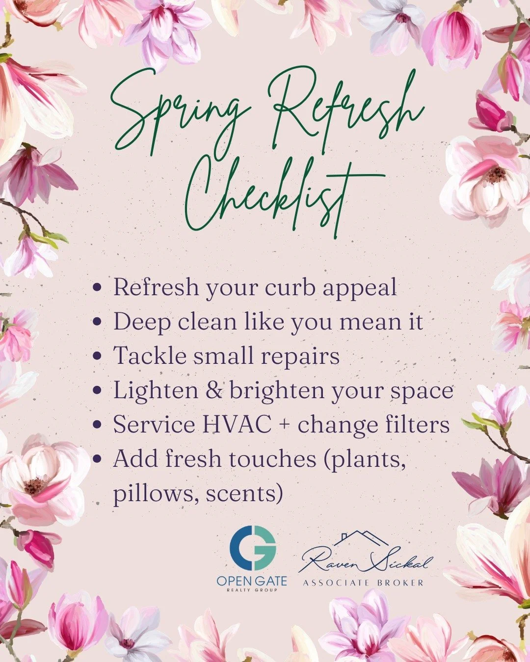 Spring is the perfect time to hit reset on your home 🌸

Whether you&rsquo;re thinking about selling or just want to love your space a little more, small updates can make a BIG difference.

Start simple:
✔️ Clean + declutter
✔️ Freshen up your landsc