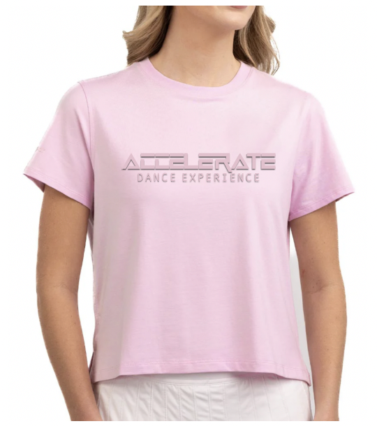 Pink Embossed Cropped Tee