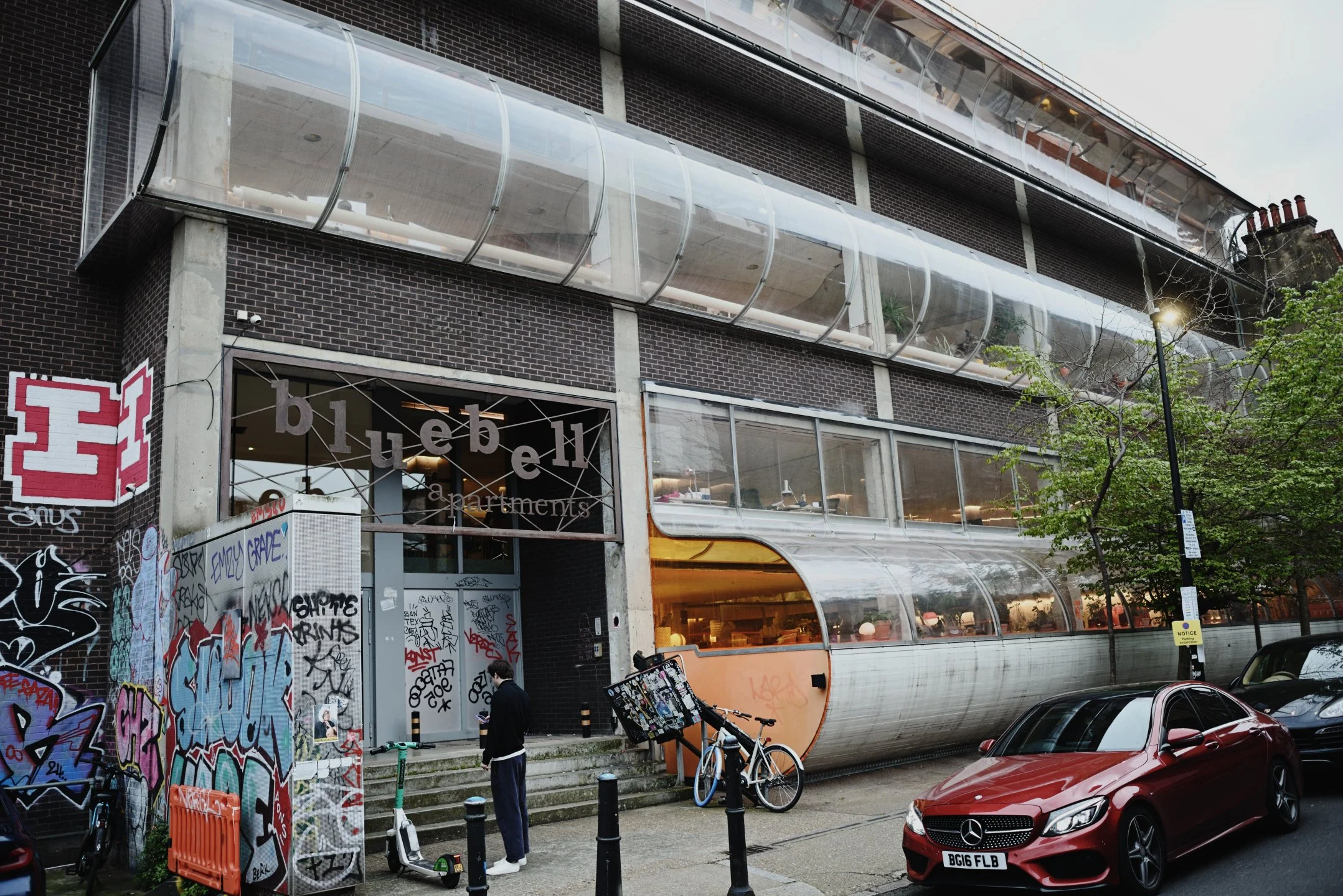 Second Home Spitalfields co-working space, originally a 1960s carpet factory. 