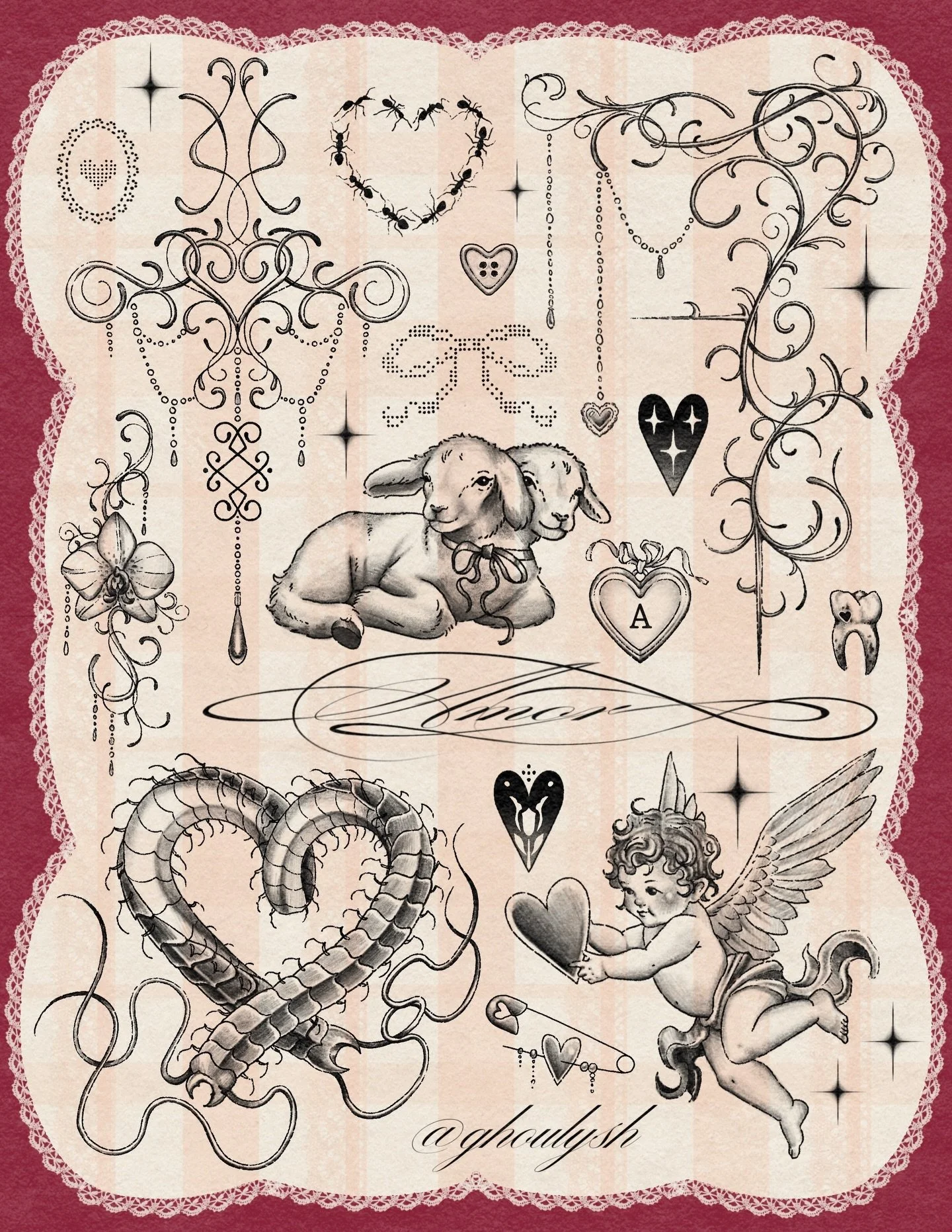 Happy Friday the 13th and Valentine&rsquo;s Day to all the weirdos, hopeless romantics and lover girls- this one is for you 💘 these are all repreatable and available for booking and YES THESE ARE *ALL* $113 each for my minimum size :) stay tuned for