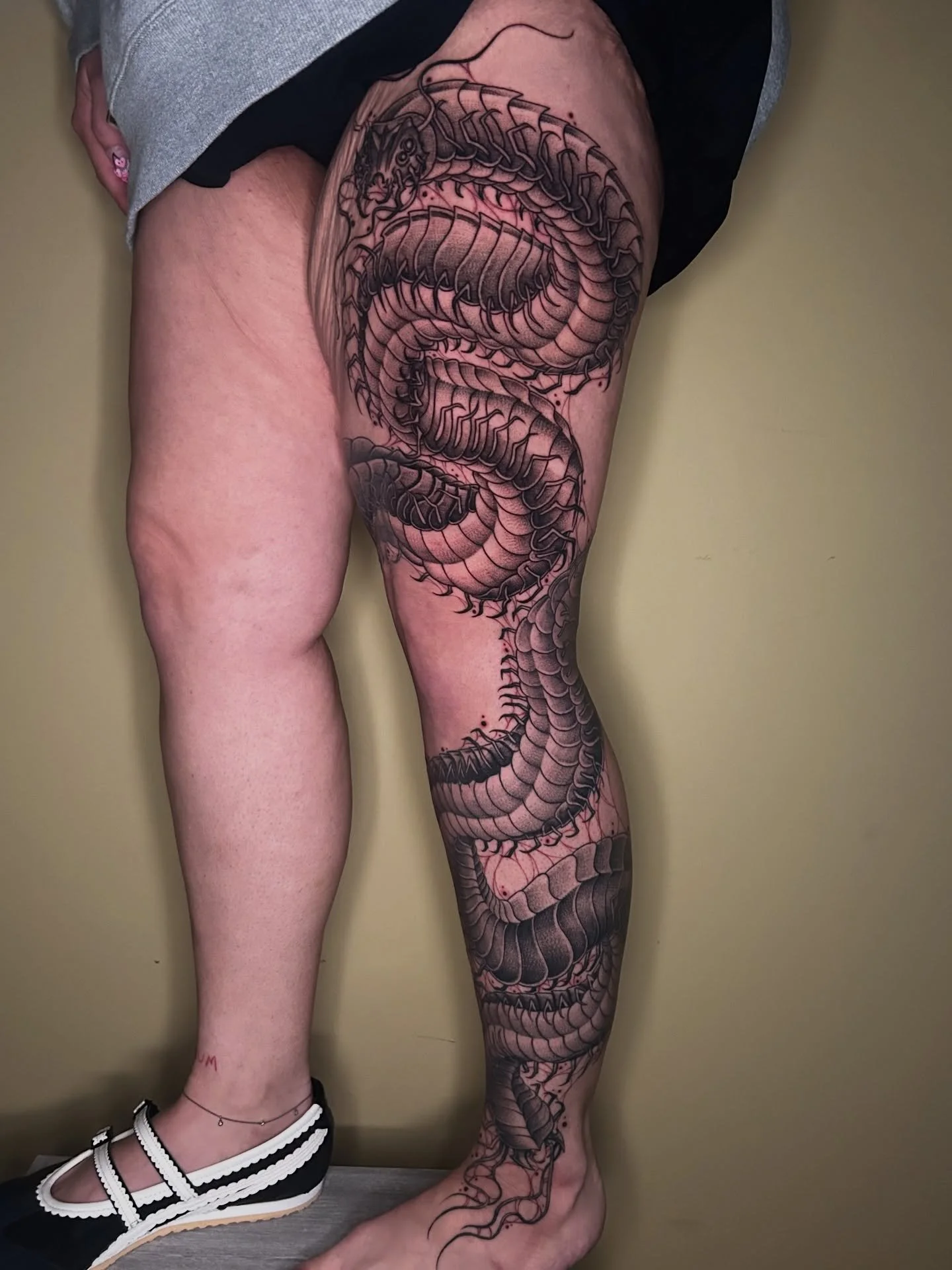 Thank you so so much Sofia for grabbing one of my original concepts and letting me change it up a bit for you. You sat like an absolute rock for this. This piece is such a big deal to me and my career, personally. To have someone&rsquo;s entire limb 