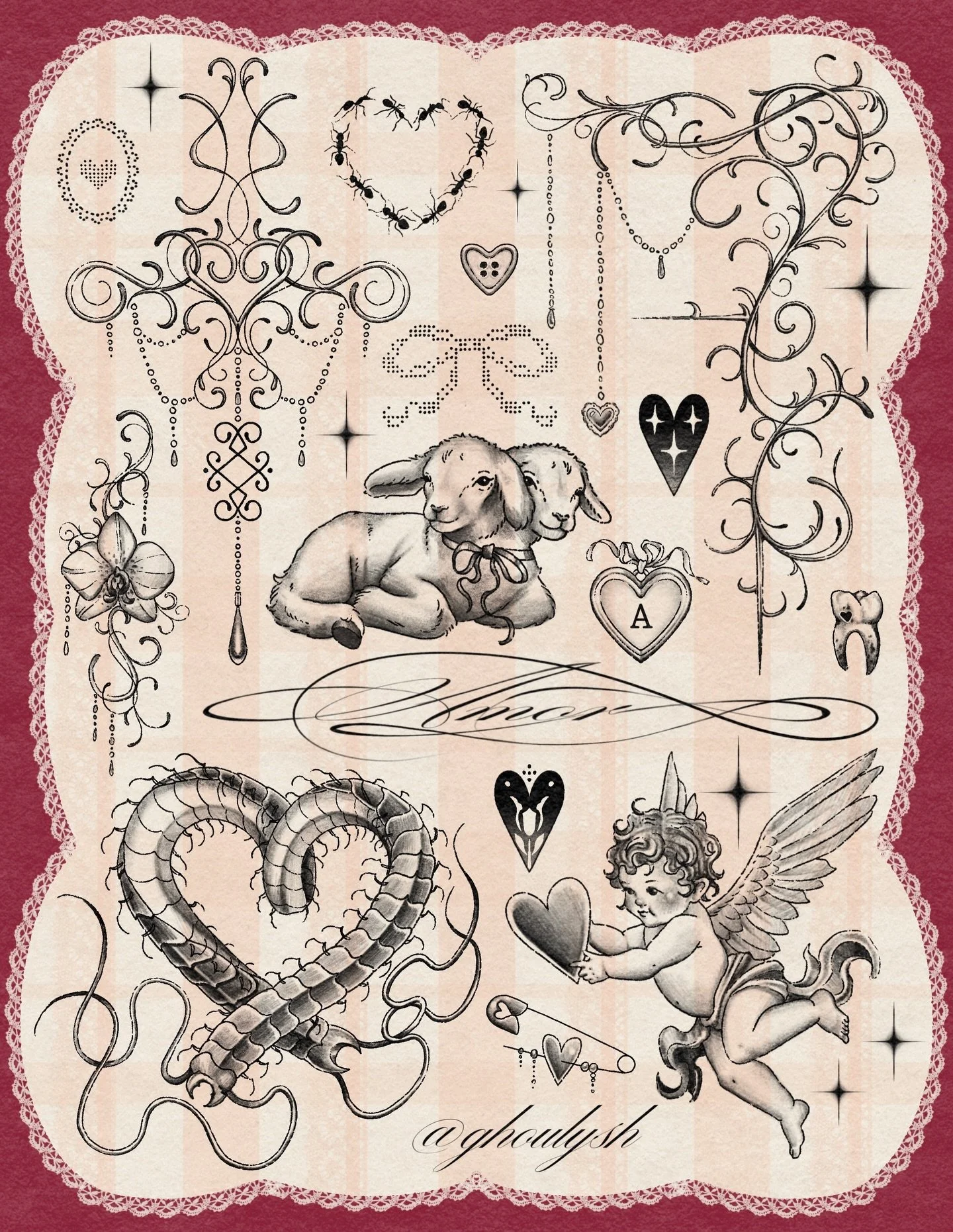 All of my 13 to 13 flash for
@thornandthistletattoo - five Fridays later and here are all of the sheets together. Thank you guys so much for the love and support, I love creating for you all <3 I will be upholding the event prices for this flash e