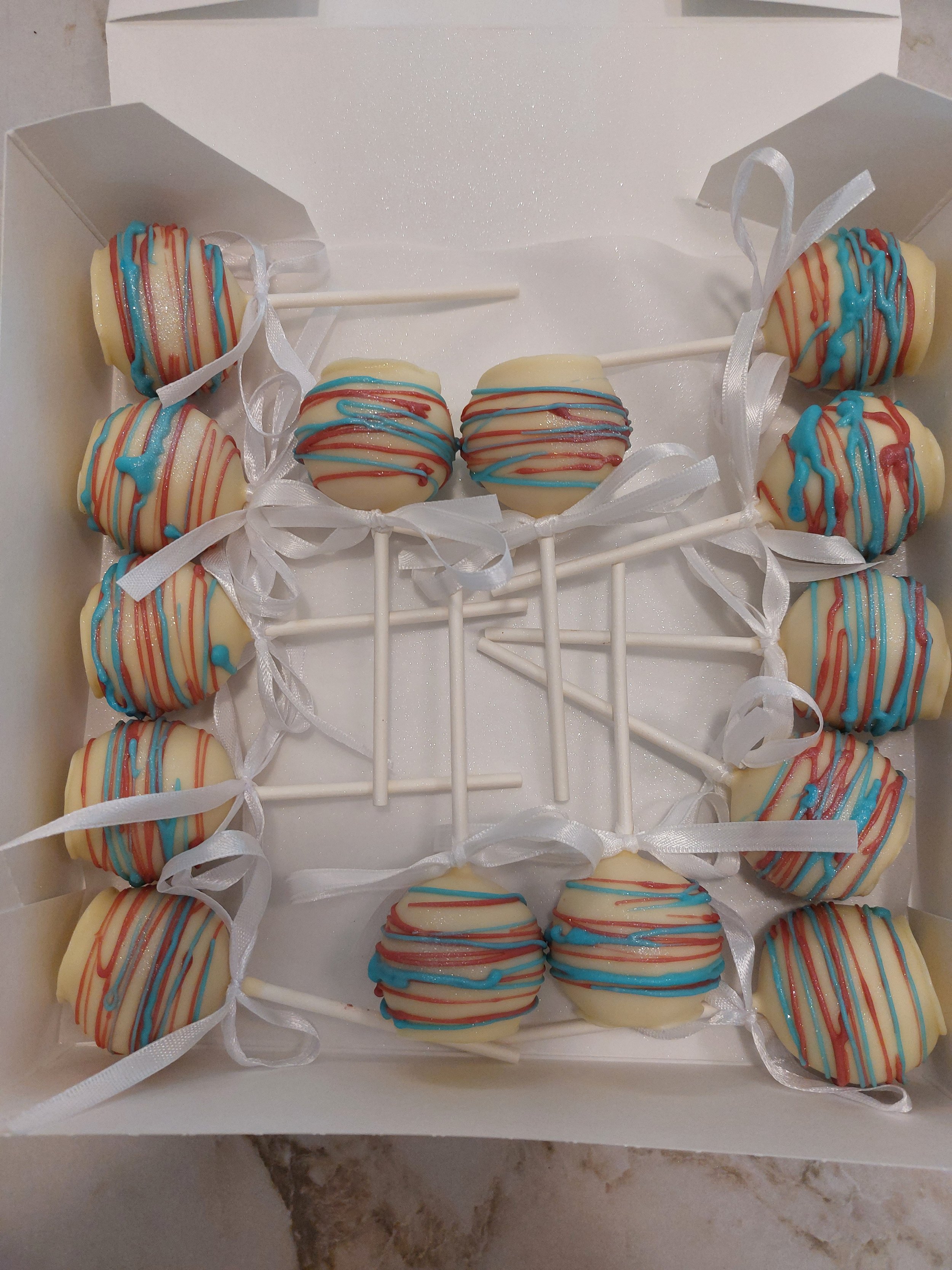 Popsicle chocolat blanc et multicolore - Crème de Folies