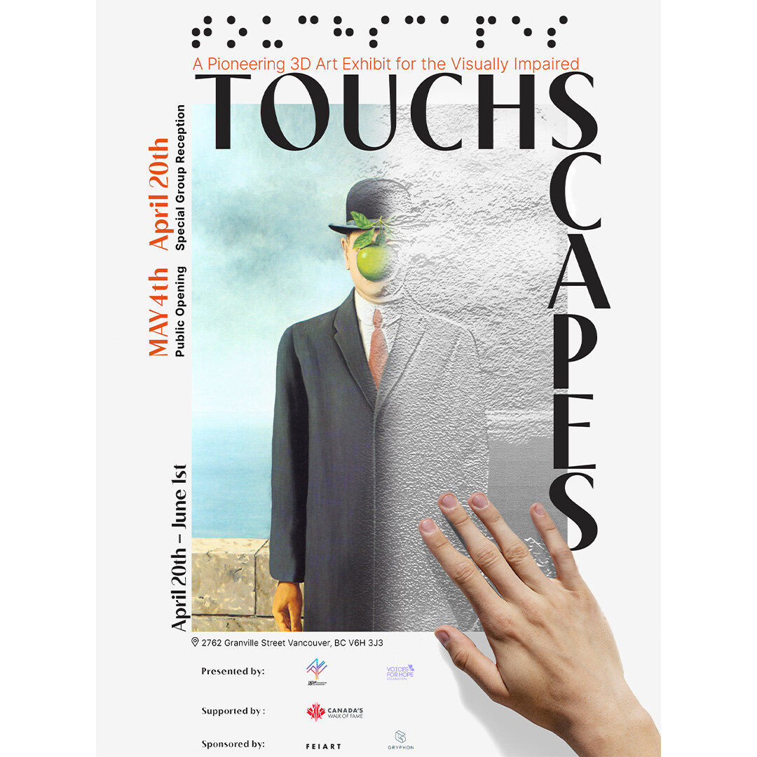 🎨 You're Invited to a Groundbreaking Art Experience! 🎨

Join us for an extraordinary journey into the world of art, where innovation meets inclusivity at TouchScapes: A Pioneering 3D Art Exhibit for the Visually Impaired. 🌟

📅 Save the Dates:
🎉 