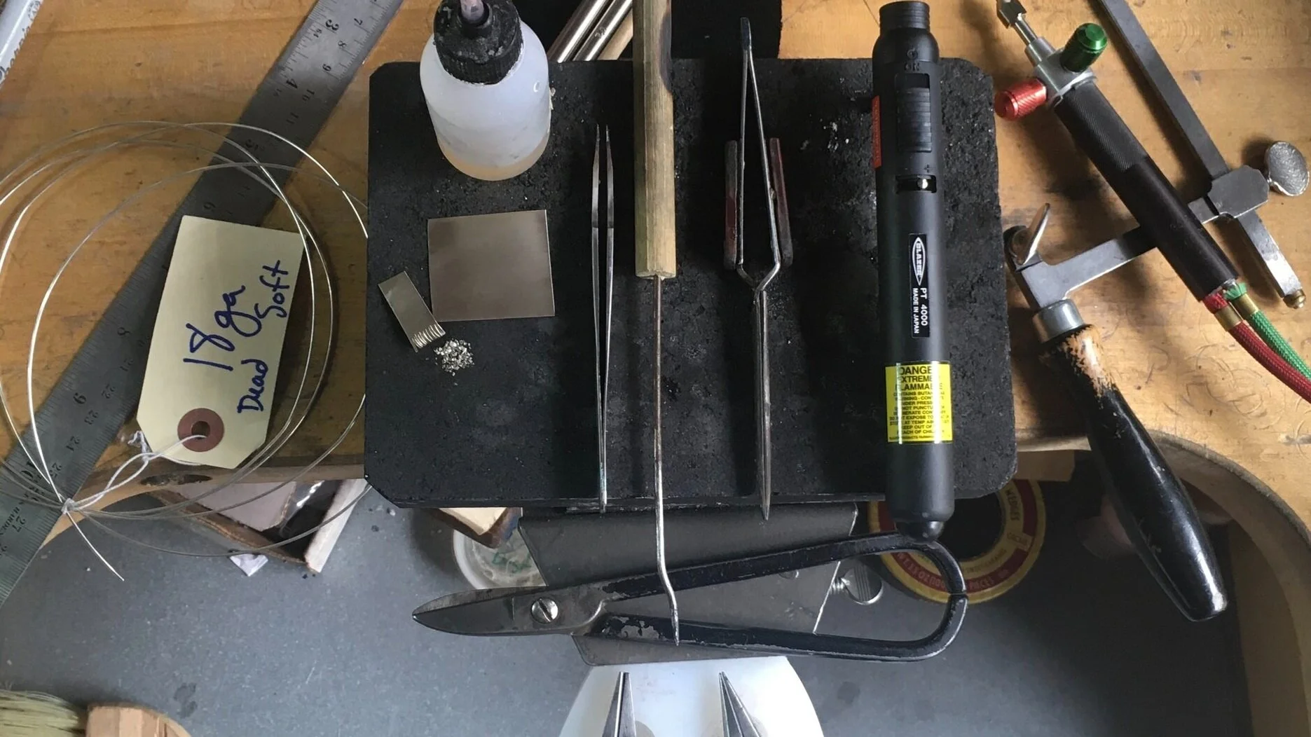  Tools all set up for my upcoming course on chain-making 