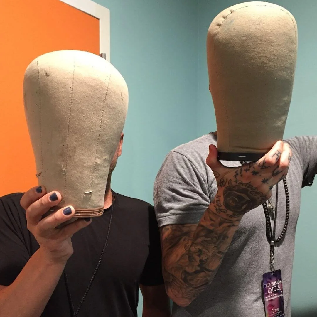 Two dudes behind the stage Derek Piekarski and Galini